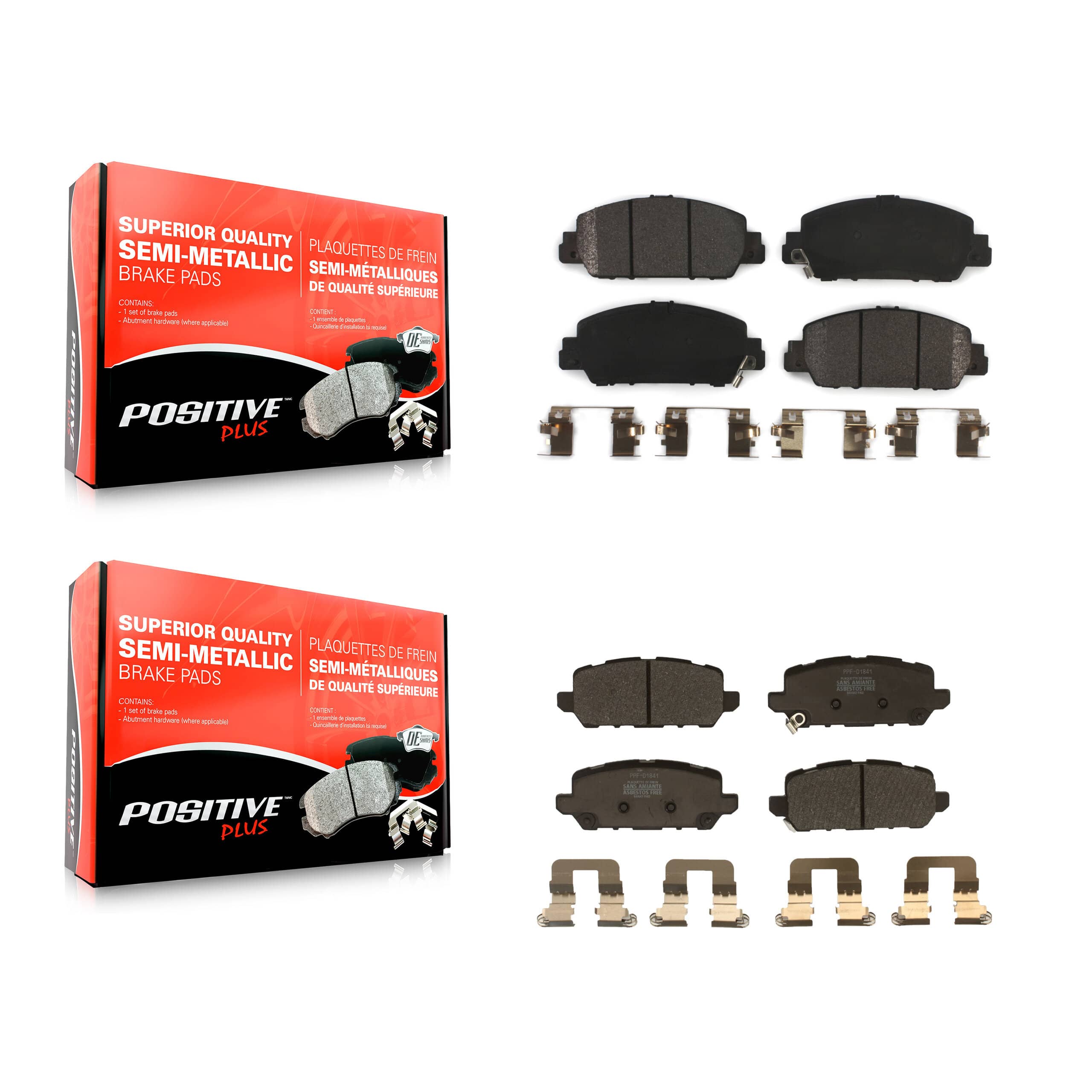 Positive Plus - KPF-100473 - Front and Rear Disc Brake Pad Kits