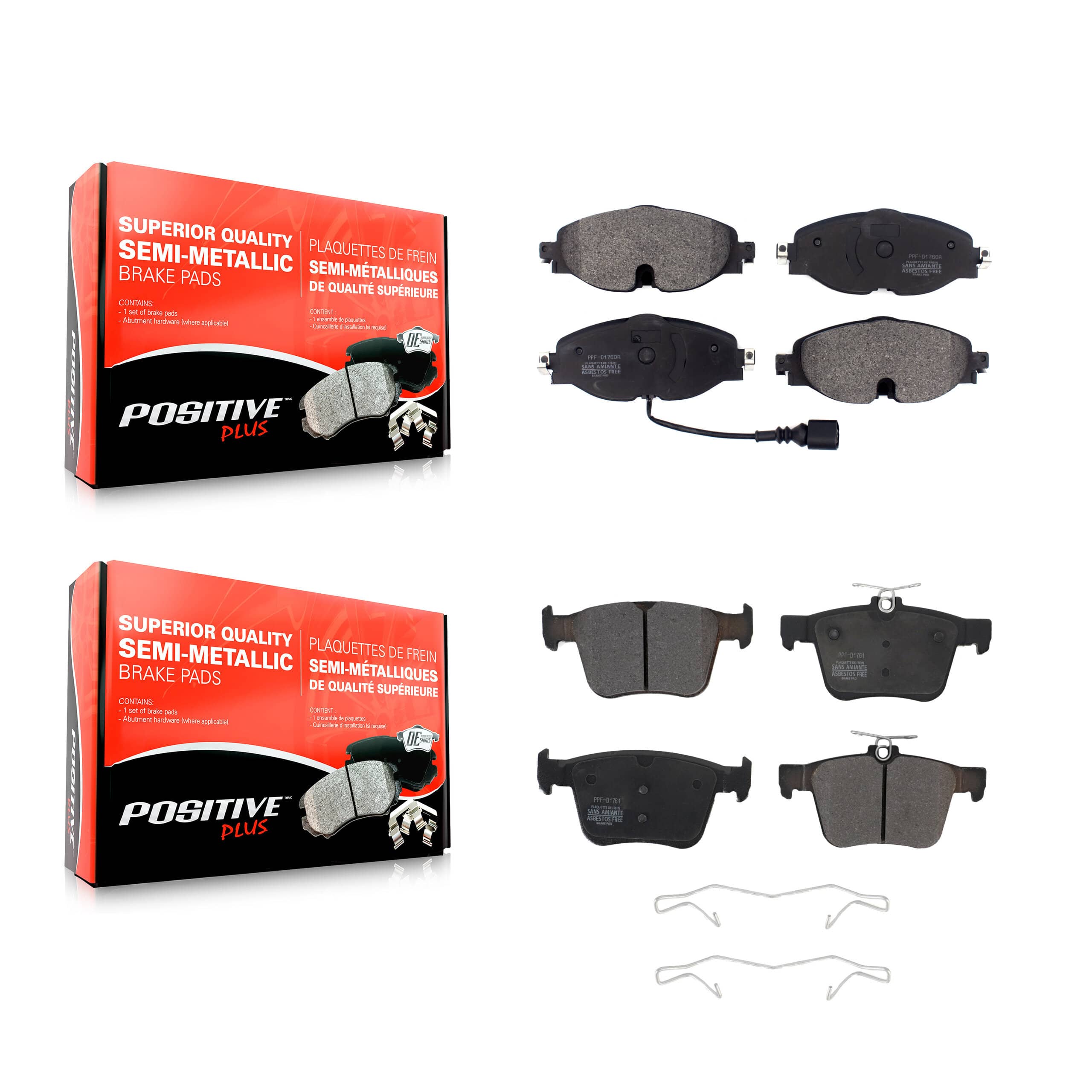 Positive Plus - KPF-100479 - Front and Rear Disc Brake Pad Kits