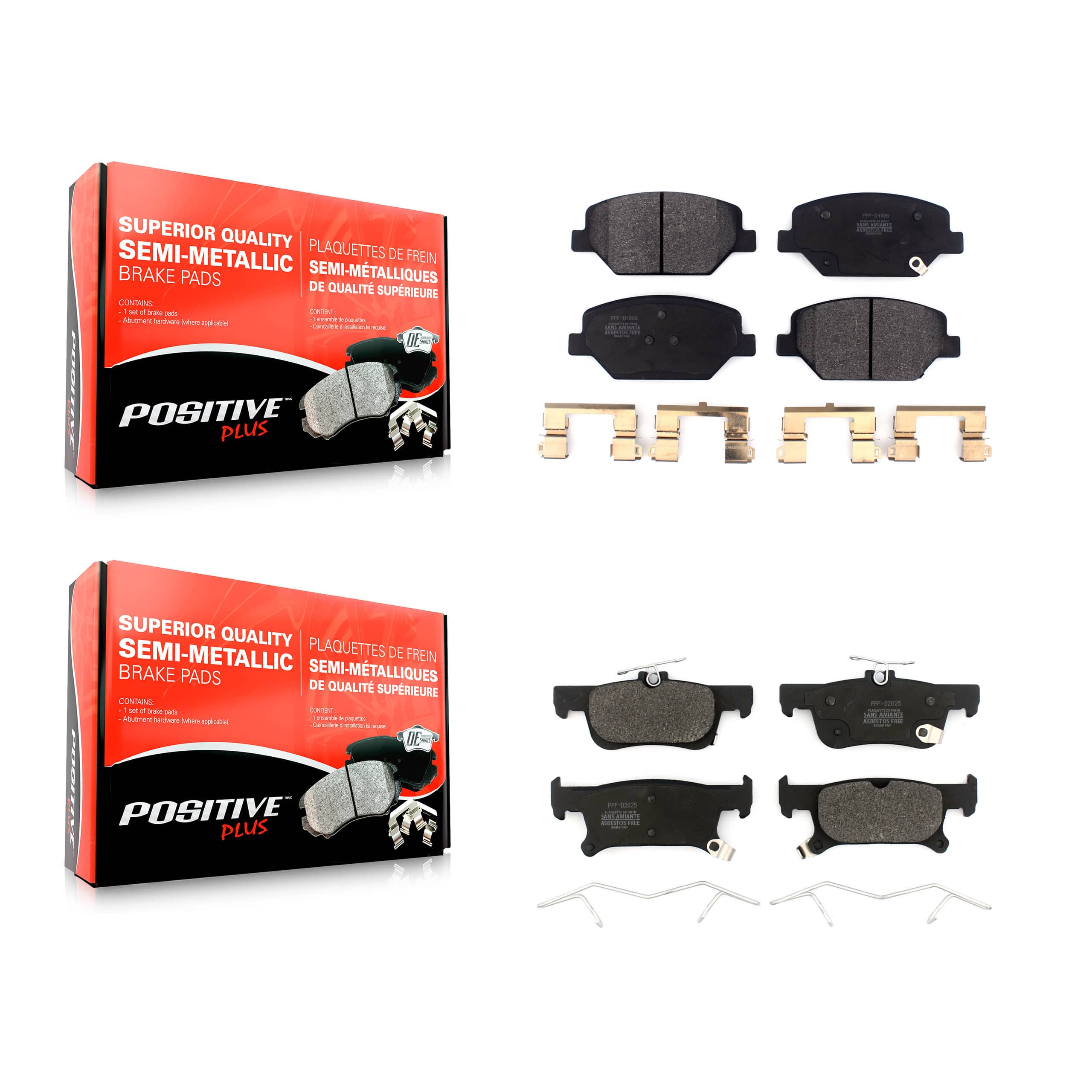 Positive Plus - KPF-100493 - Front and Rear Disc Brake Pad Kits