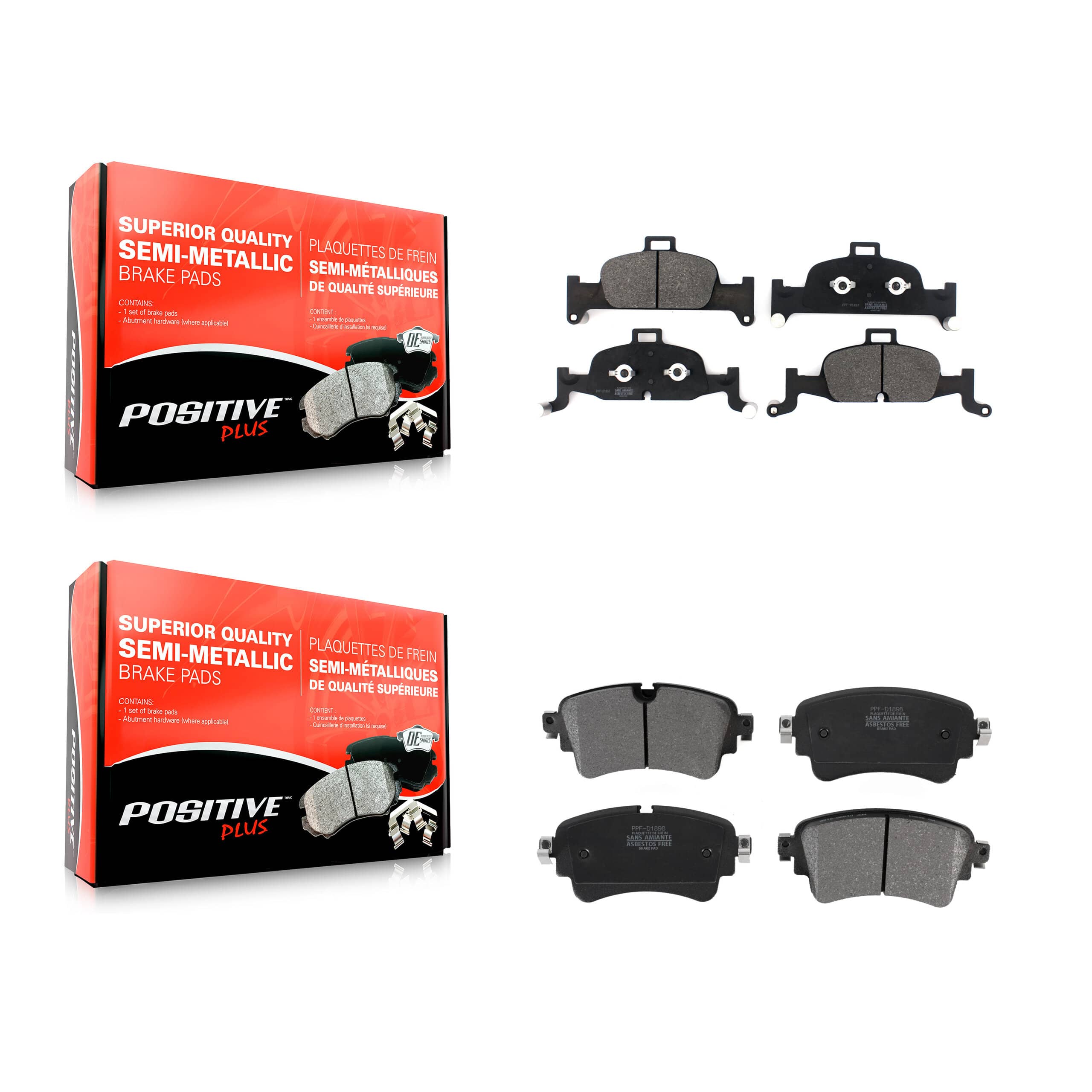 Positive Plus - KPF-100494 - Front and Rear Disc Brake Pad Kits