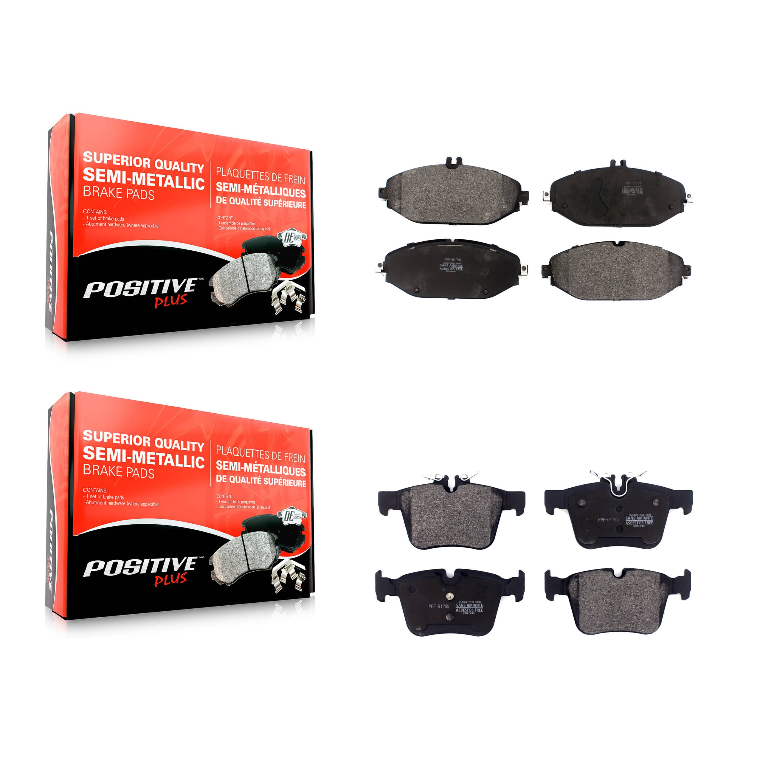 Positive Plus - KPF-100503 - Front and Rear Disc Brake Pad Kits