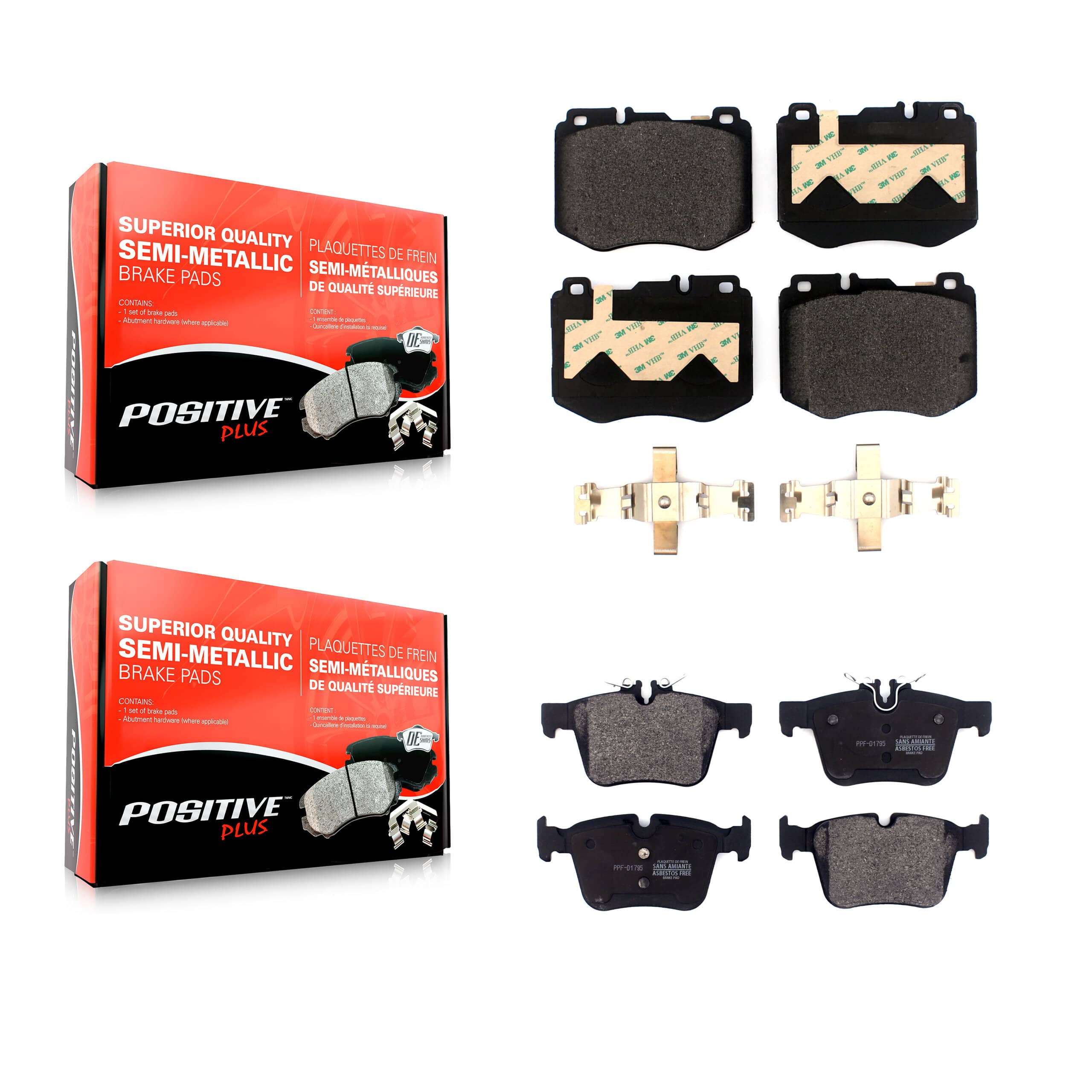 Positive Plus - KPF-100504 - Front and Rear Disc Brake Pad Kits