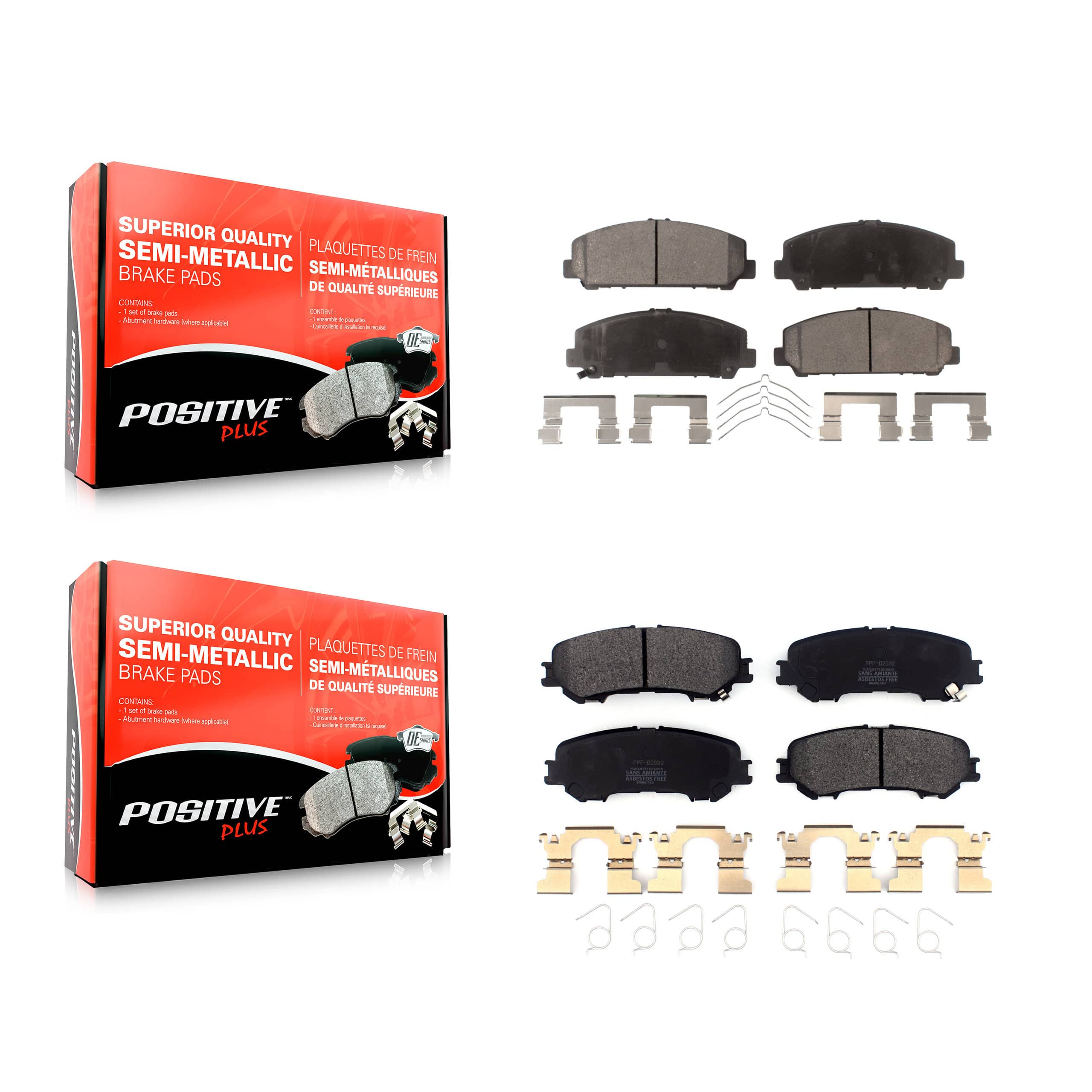 Positive Plus - KPF-100523 - Front and Rear Disc Brake Pad Kits