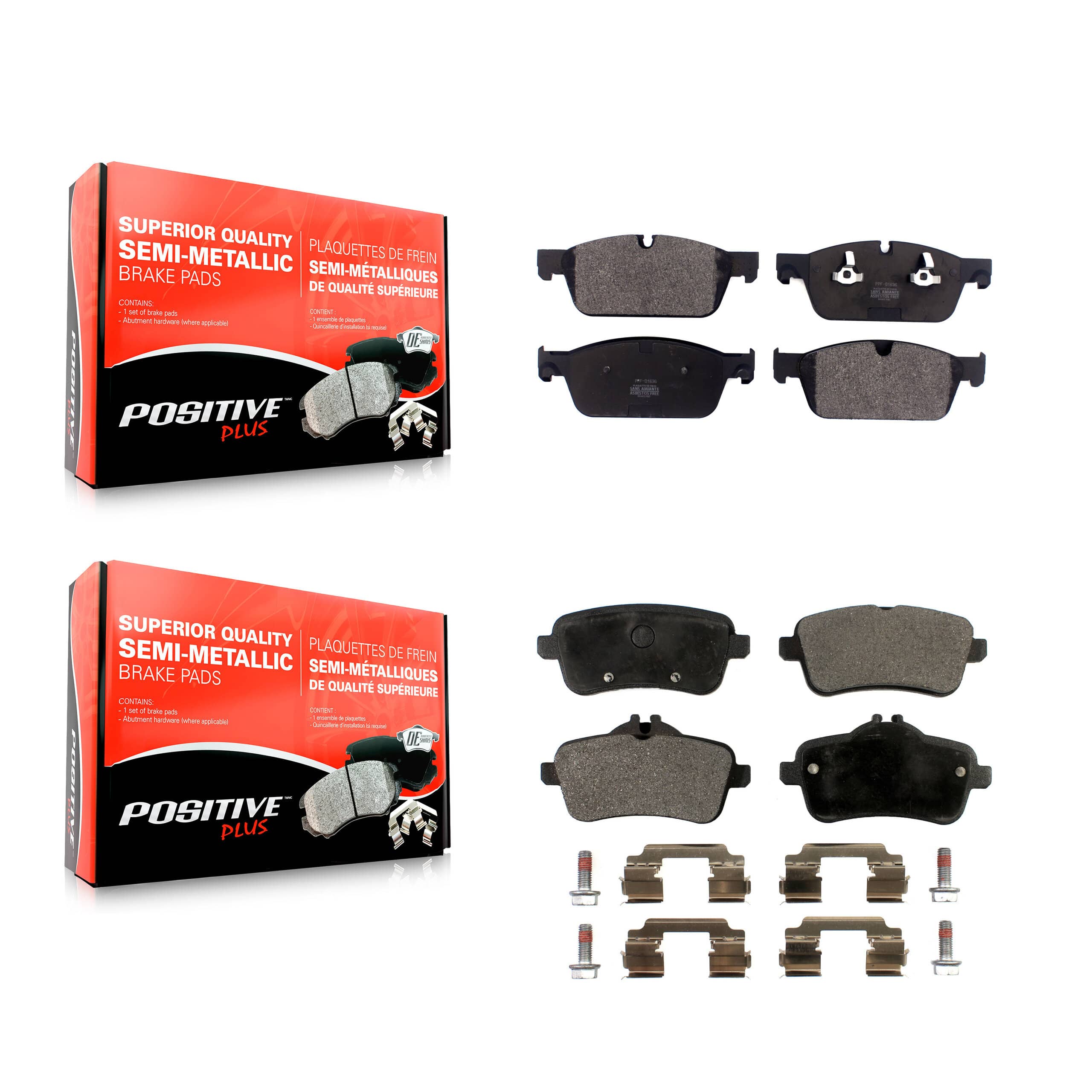 Positive Plus - KPF-100525 - Front and Rear Disc Brake Pad Kits
