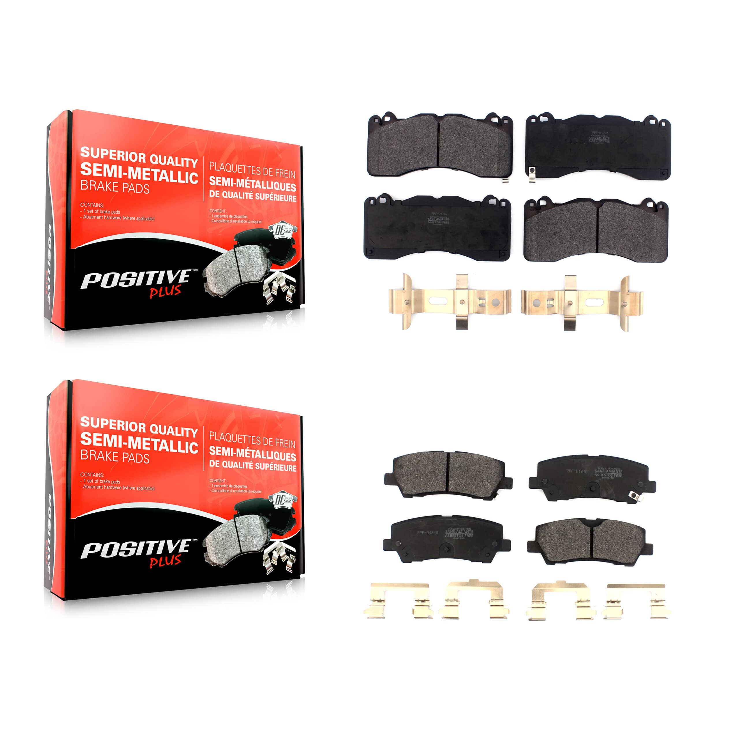 Positive Plus - KPF-100532 - Front and Rear Disc Brake Pad Kits