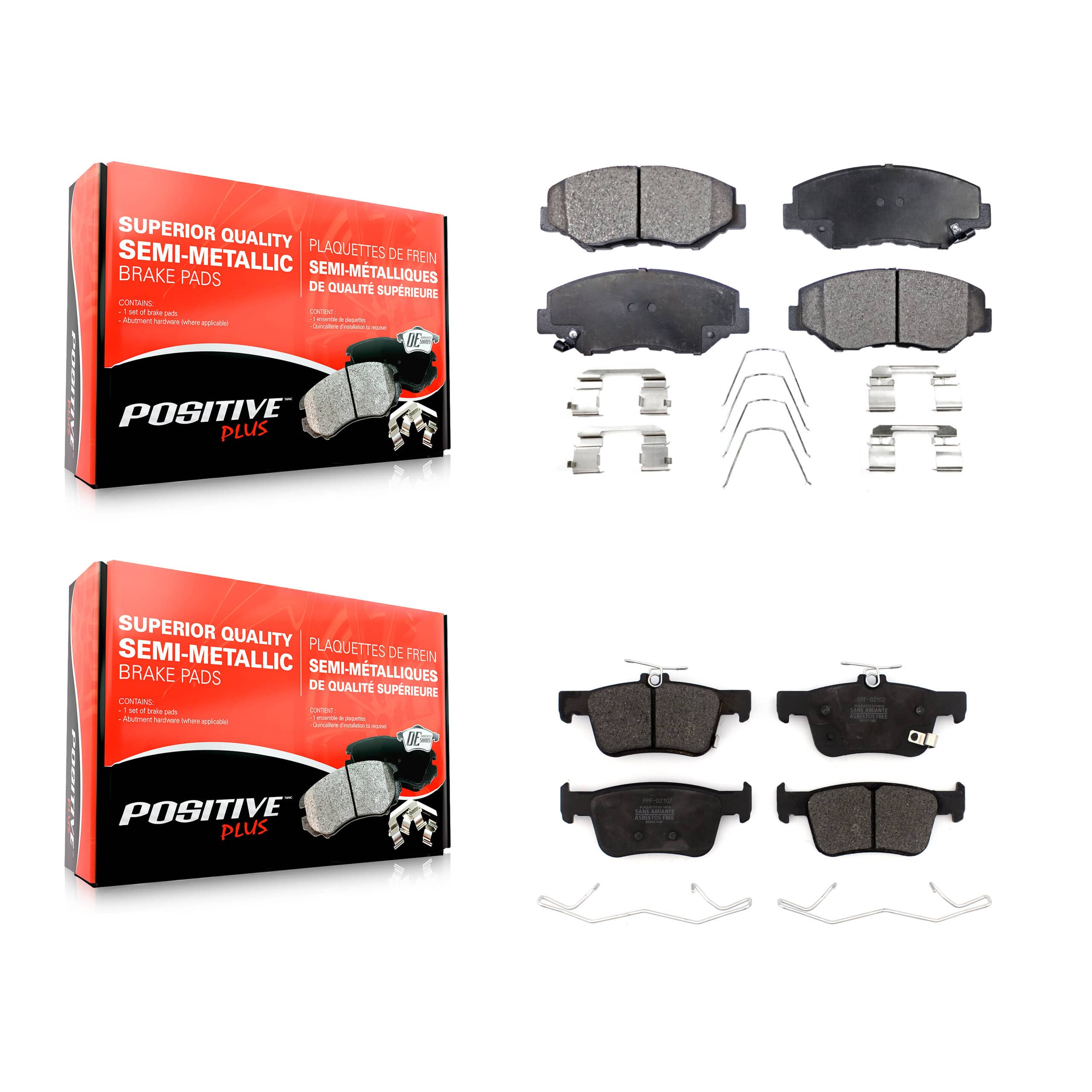 Positive Plus - KPF-100545 - Front and Rear Disc Brake Pad Kits