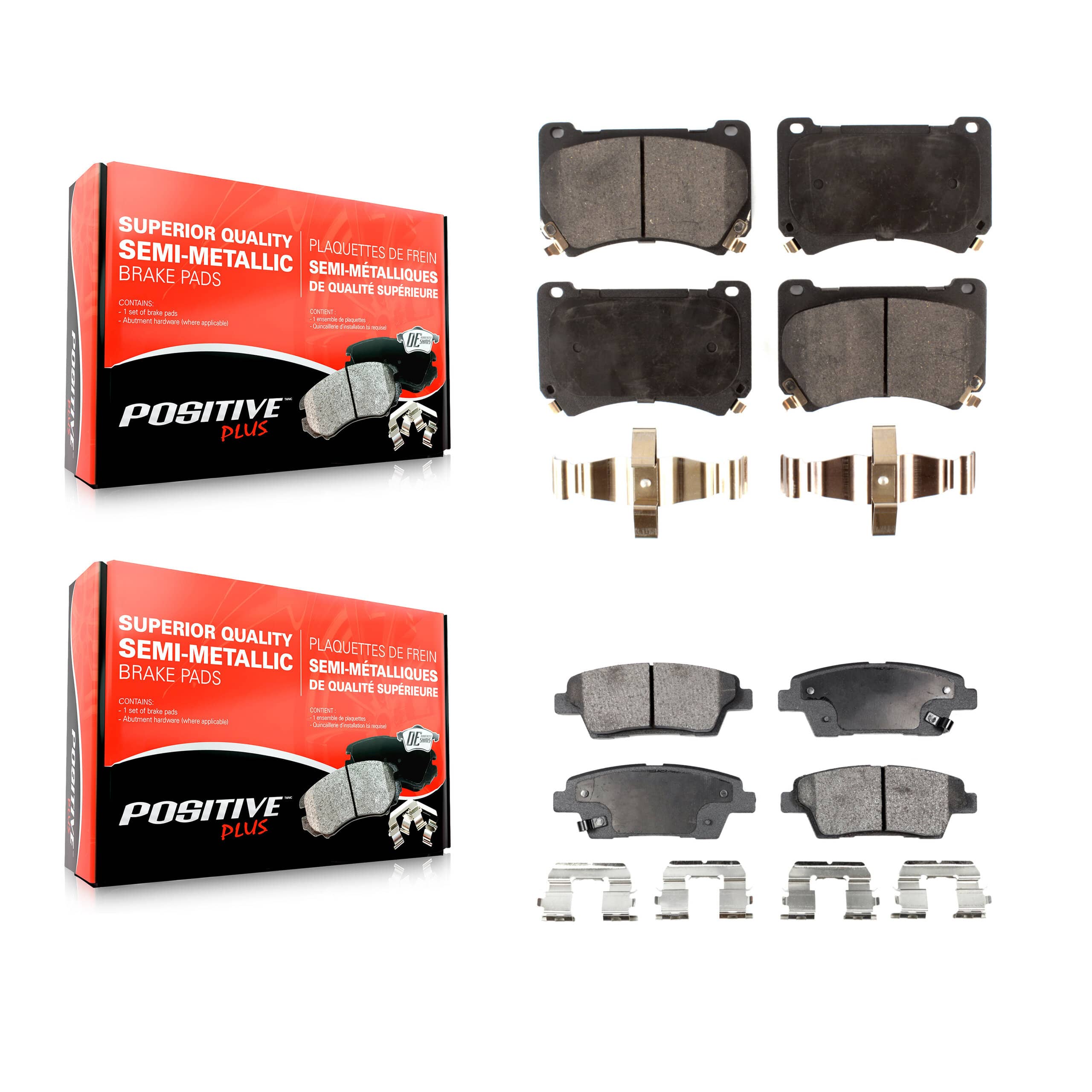 Positive Plus - KPF-100552 - Front and Rear Disc Brake Pad Kits
