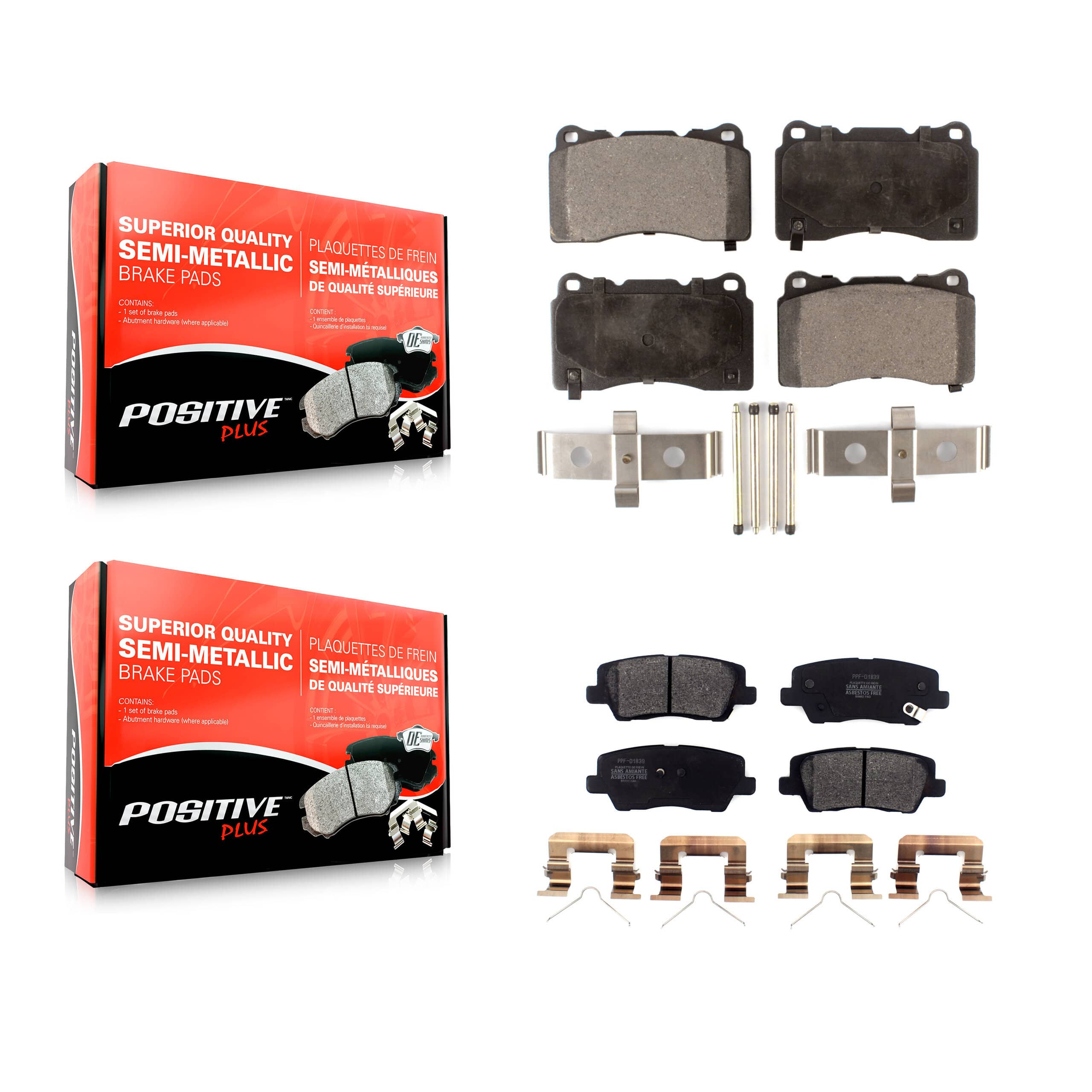 Positive Plus - KPF-100577 - Front and Rear Disc Brake Pad Kits