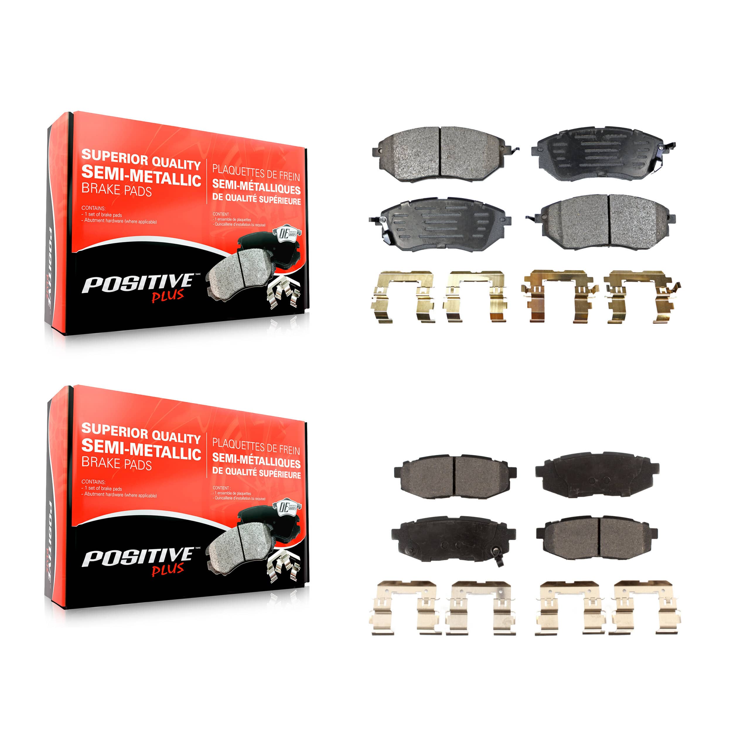 Positive Plus - KPF-100584 - Front and Rear Disc Brake Pad Kits