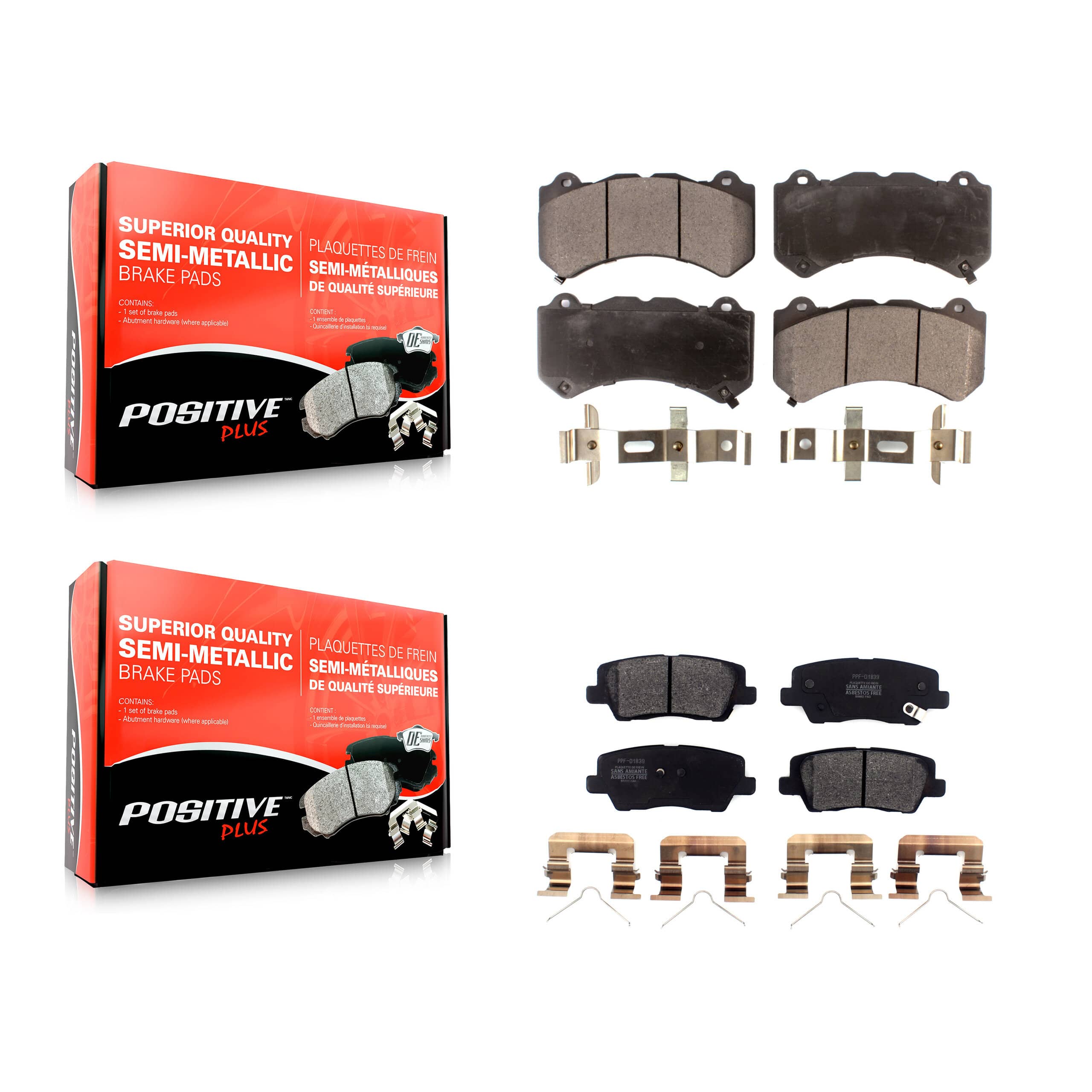 Positive Plus - KPF-100586 - Front and Rear Disc Brake Pad Kits