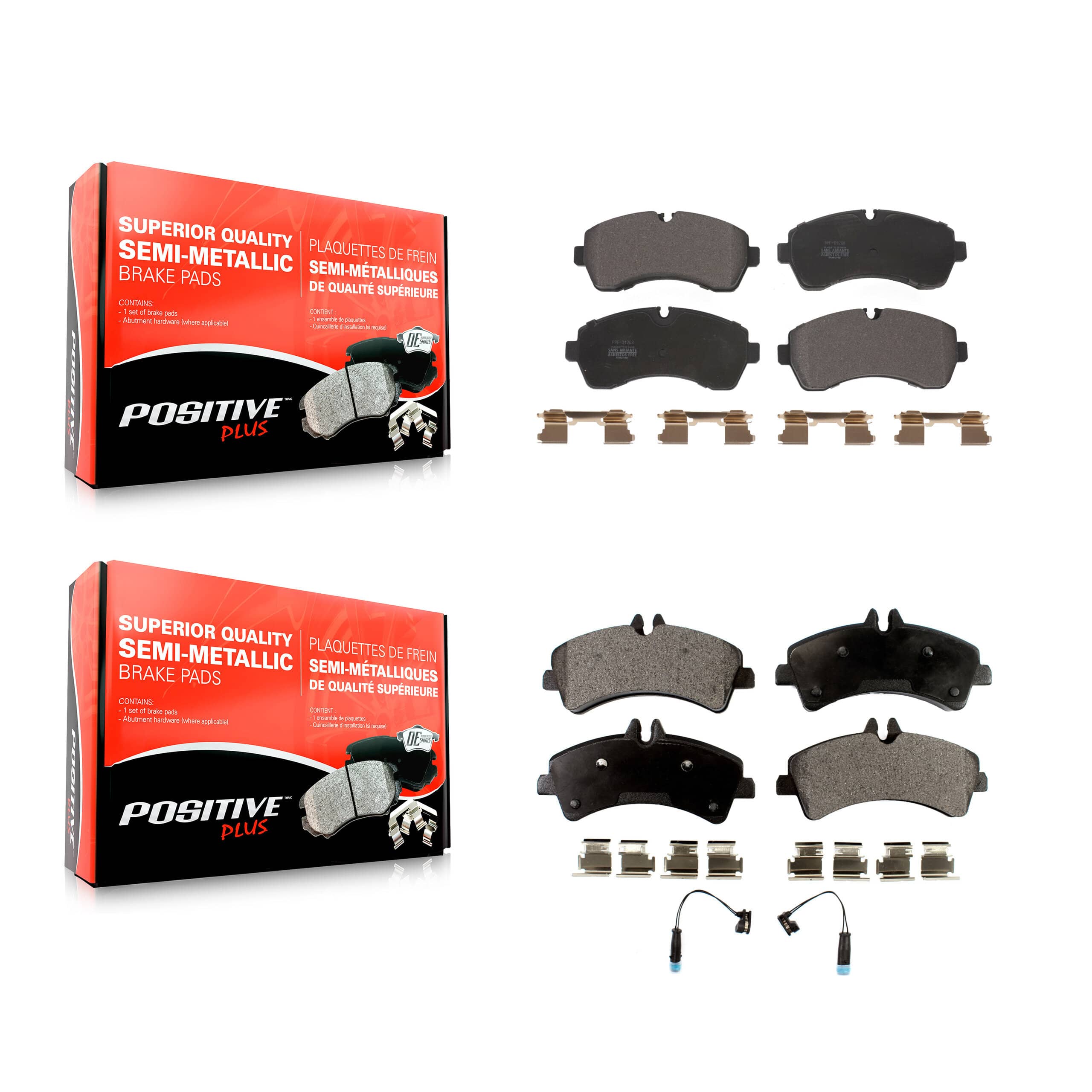Positive Plus - KPF-100590 - Front and Rear Disc Brake Pad Kits