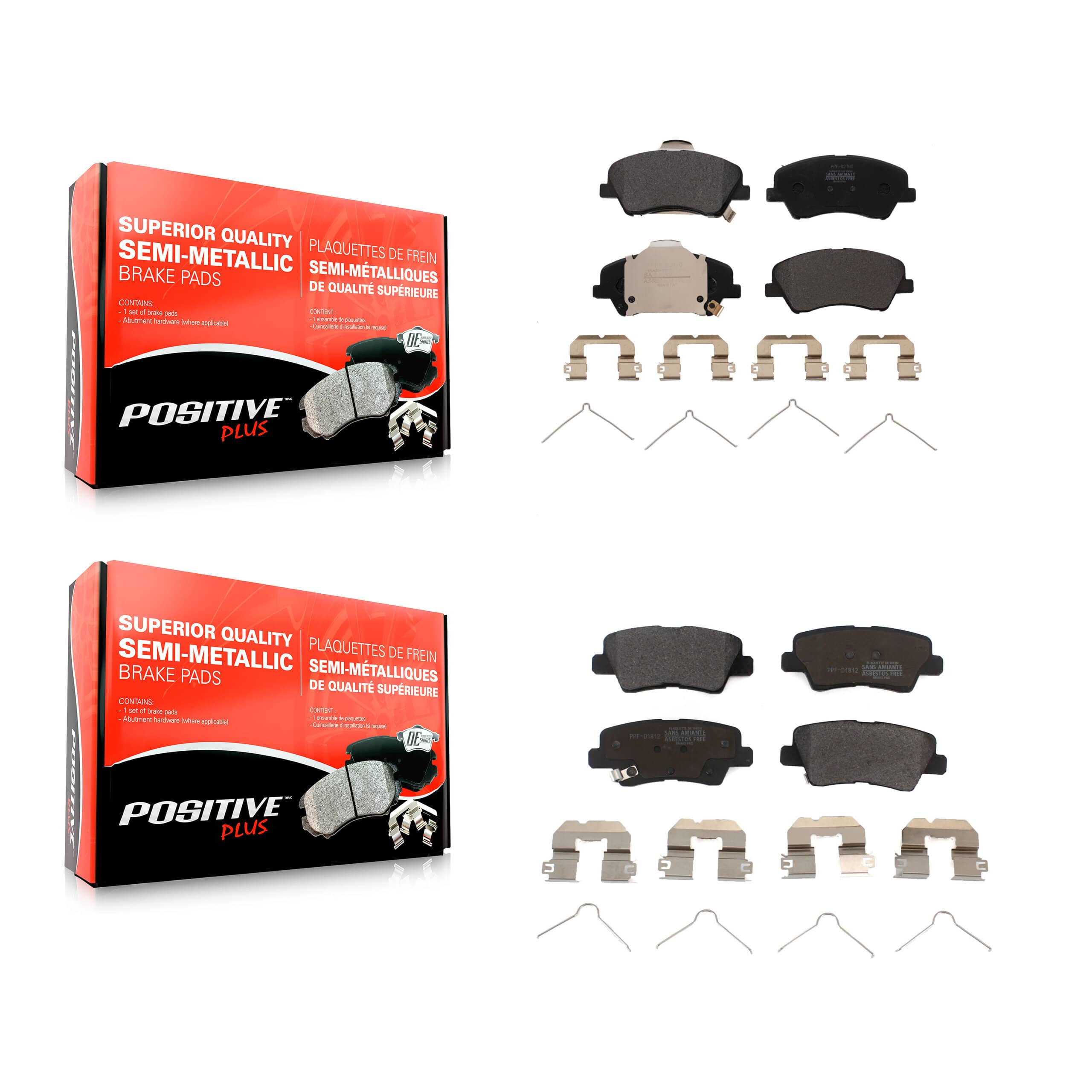 Positive Plus - KPF-100599 - Front and Rear Disc Brake Pad Kits
