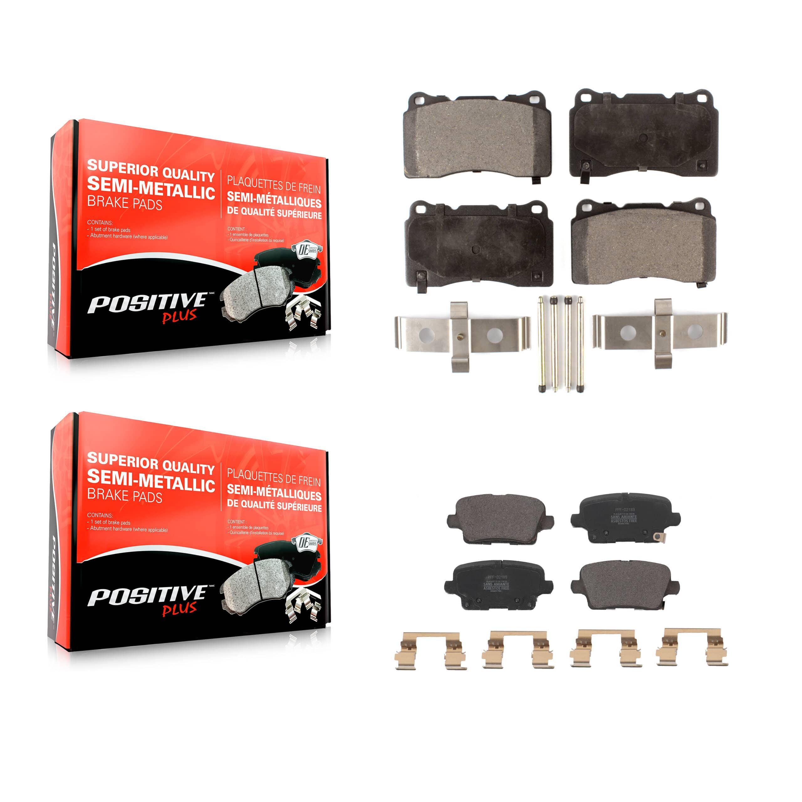 Positive Plus - KPF-100616 - Front and Rear Disc Brake Pad Kits