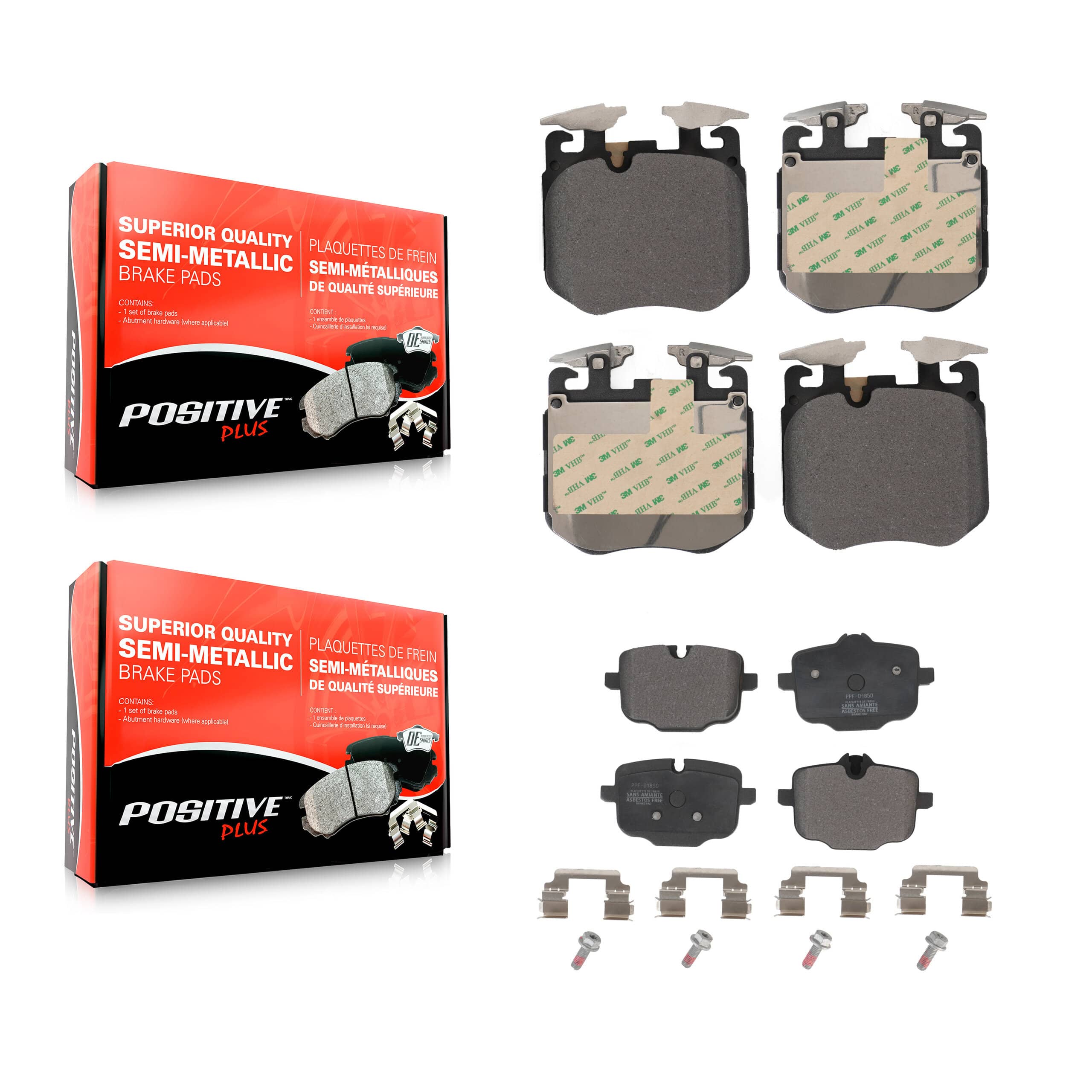 Positive Plus - KPF-100617 - Front and Rear Disc Brake Pad Kits