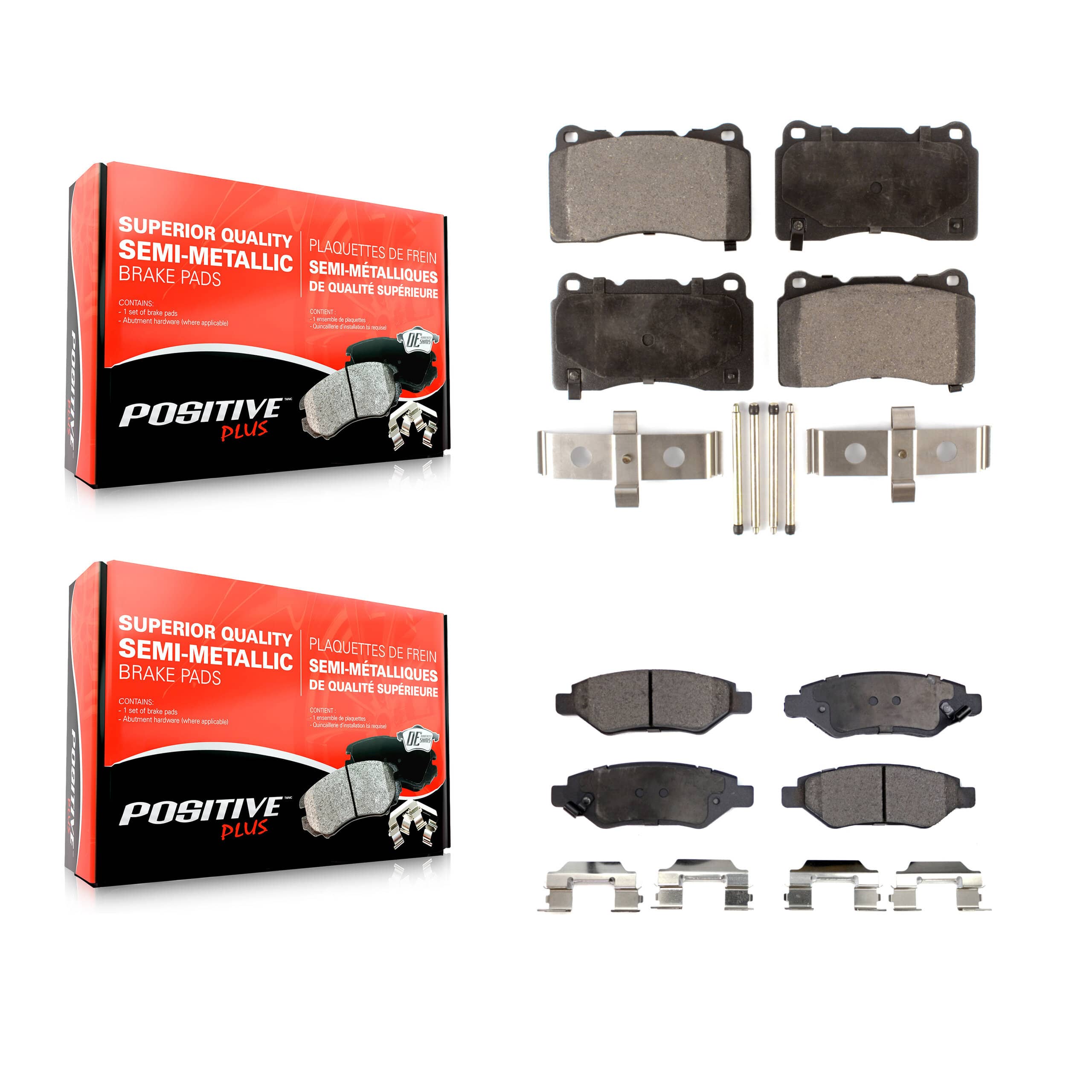 Positive Plus - KPF-100619 - Front and Rear Disc Brake Pad Kits