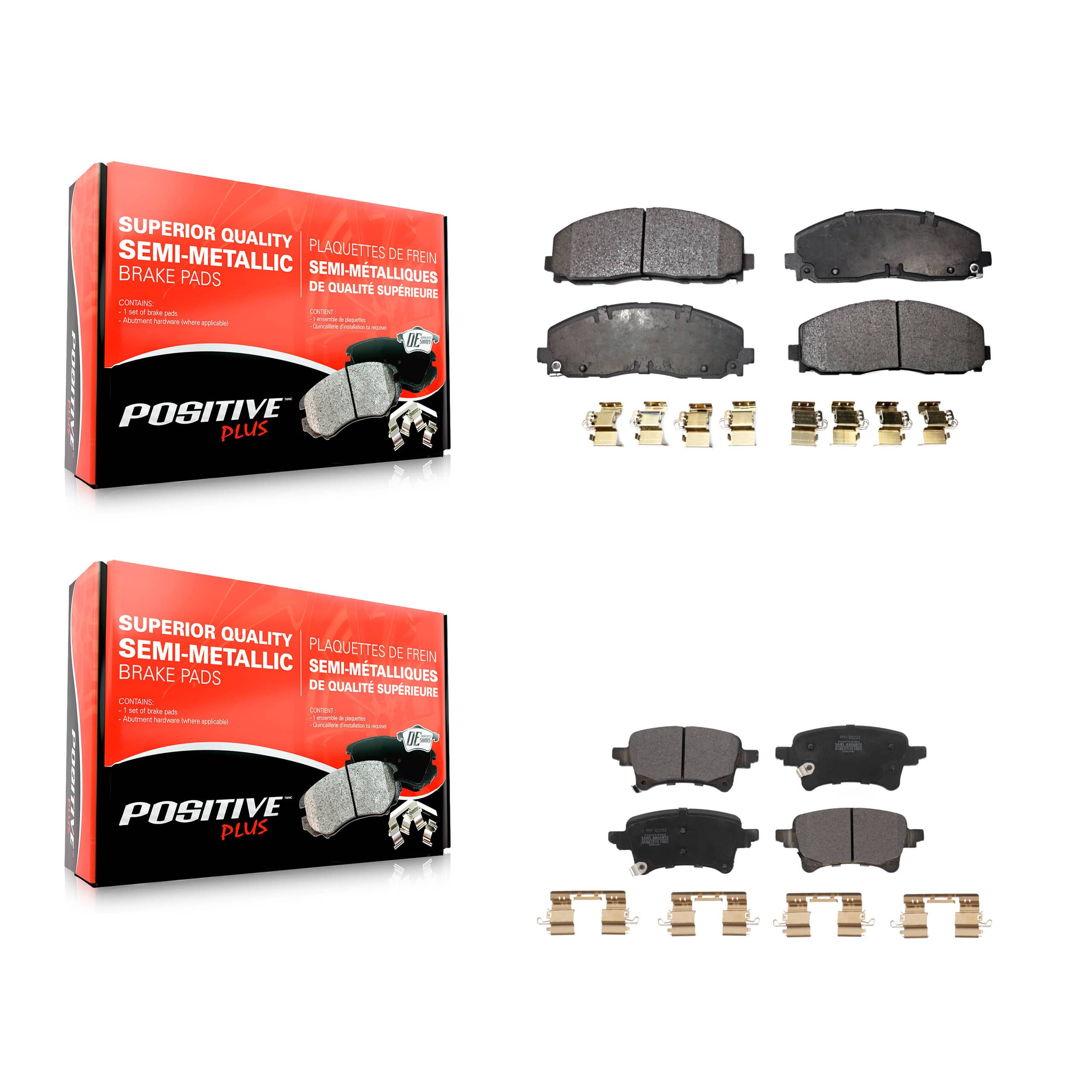 Positive Plus - KPF-100626 - Front and Rear Disc Brake Pad Kits