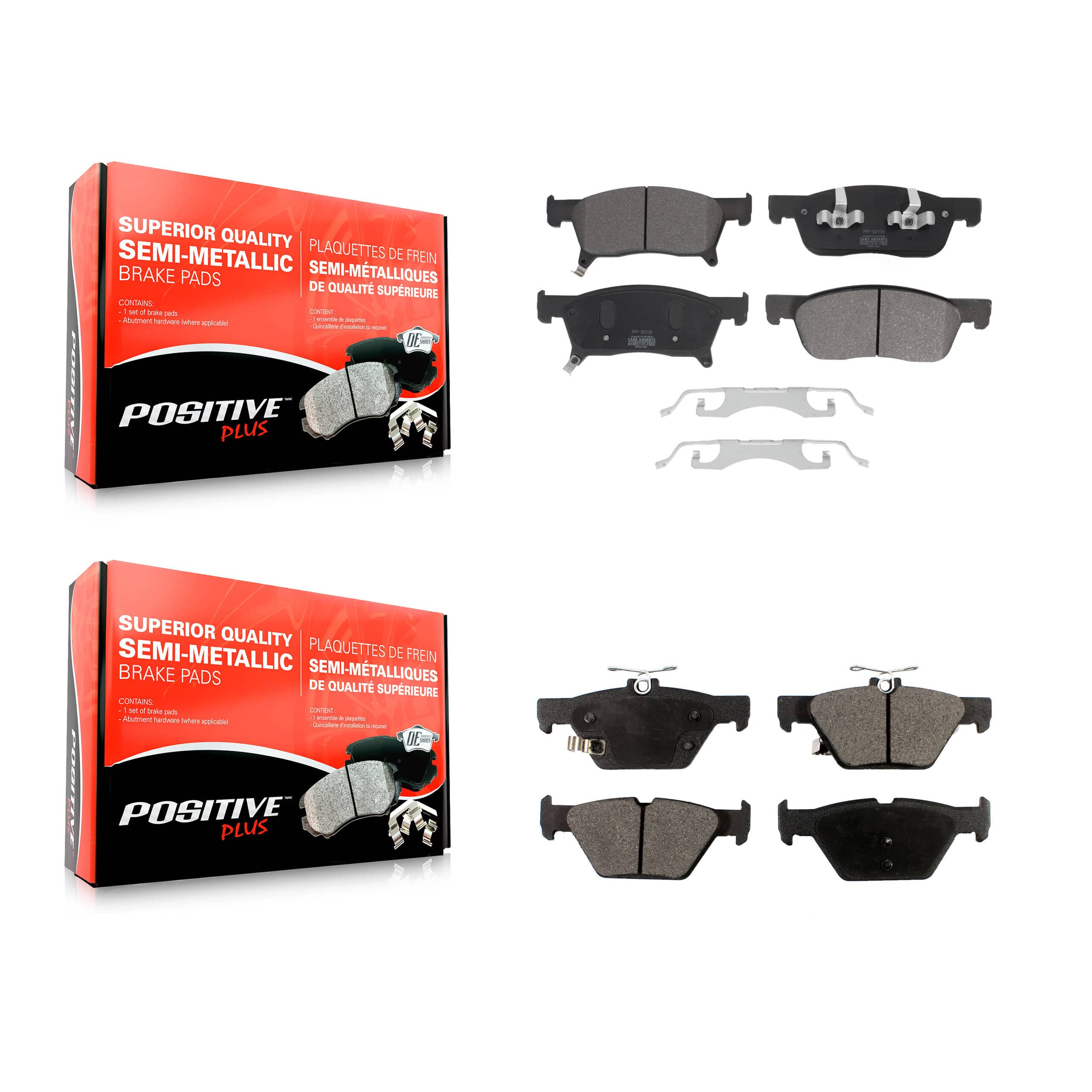 Positive Plus - KPF-100637 - Front and Rear Disc Brake Pad Kits