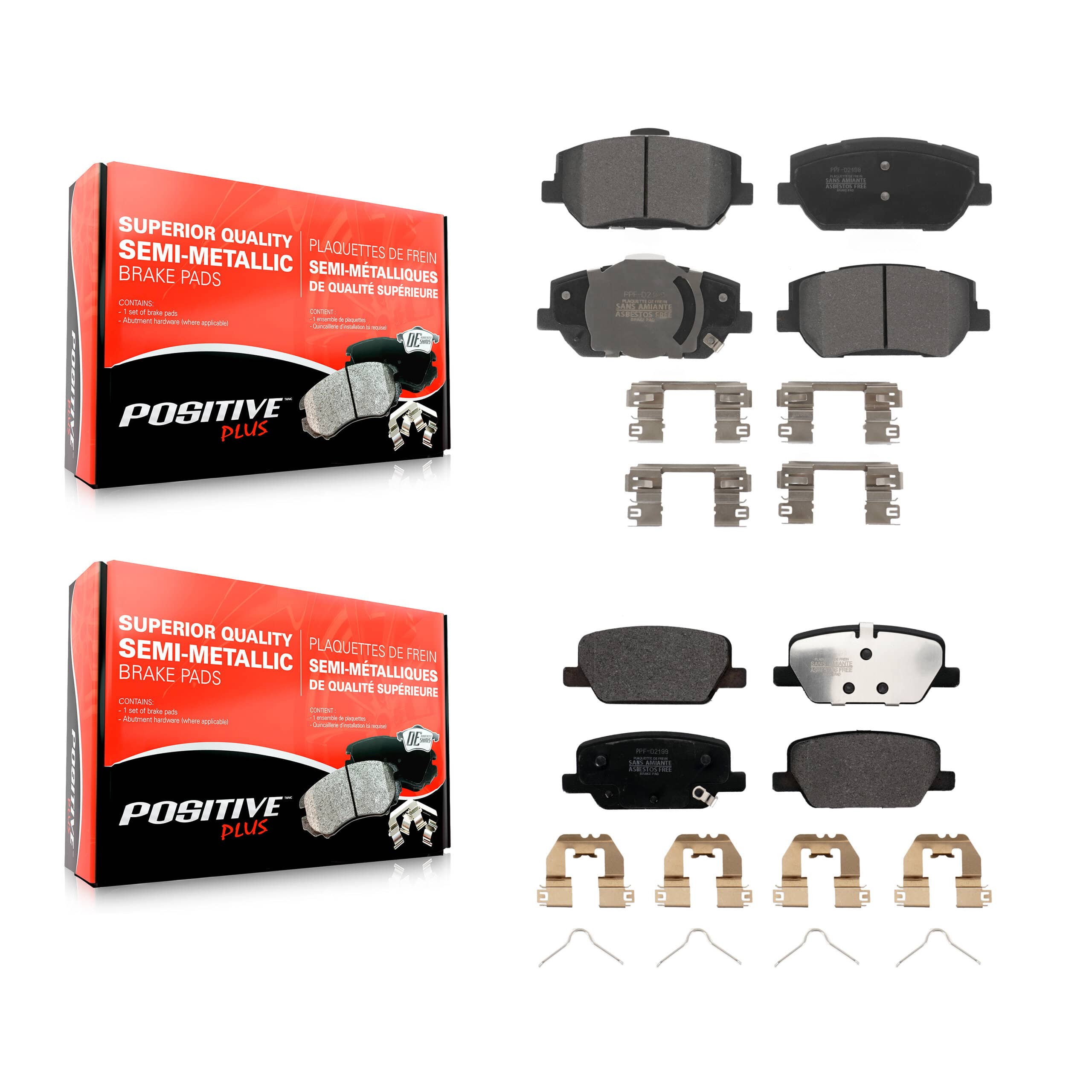 Positive Plus - KPF-100642 - Front and Rear Disc Brake Pad Kits