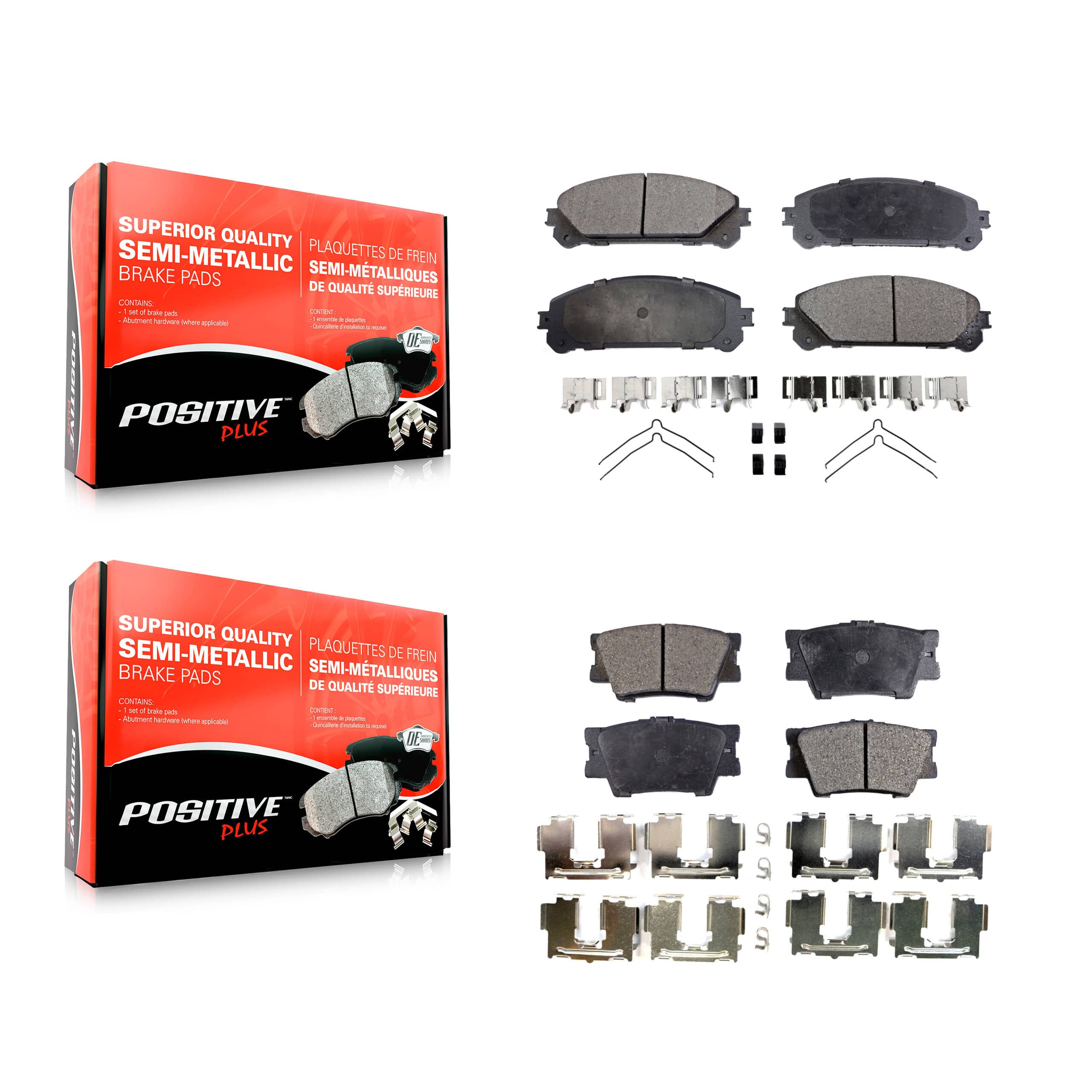Positive Plus - KPF-100644 - Front and Rear Disc Brake Pad Kits