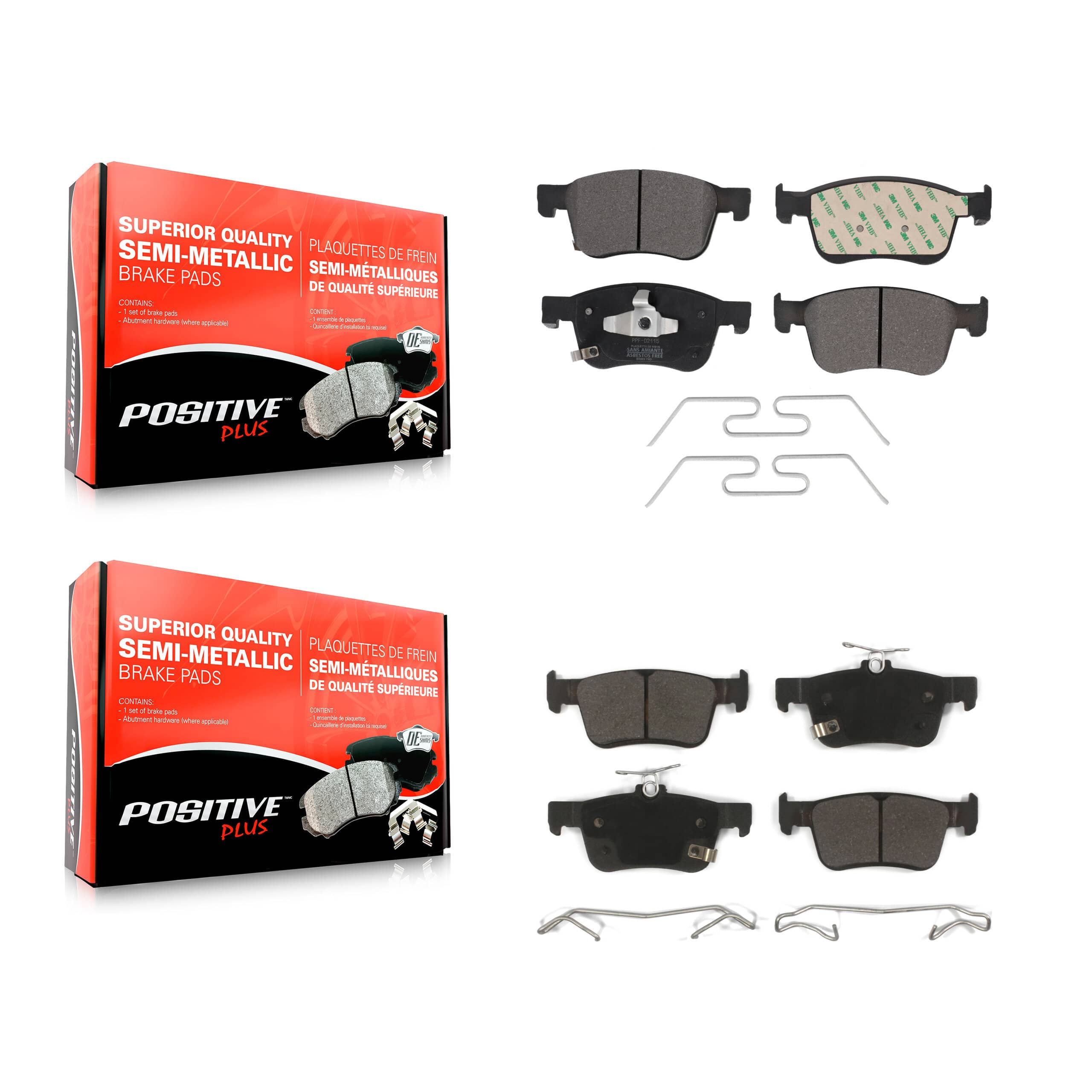 Positive Plus - KPF-100649 - Front and Rear Disc Brake Pad Kits