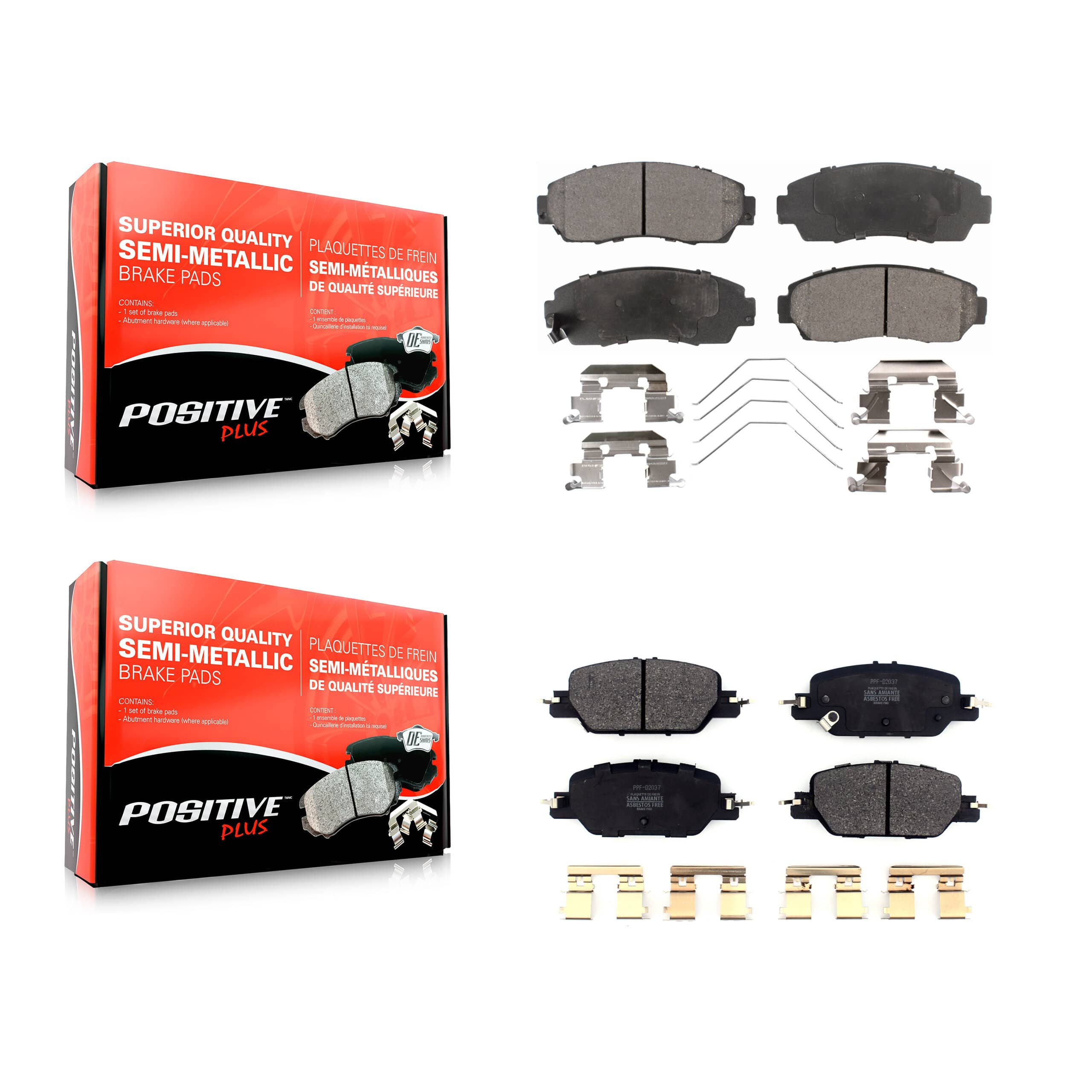 Positive Plus - KPF-100650 - Front and Rear Disc Brake Pad Kits