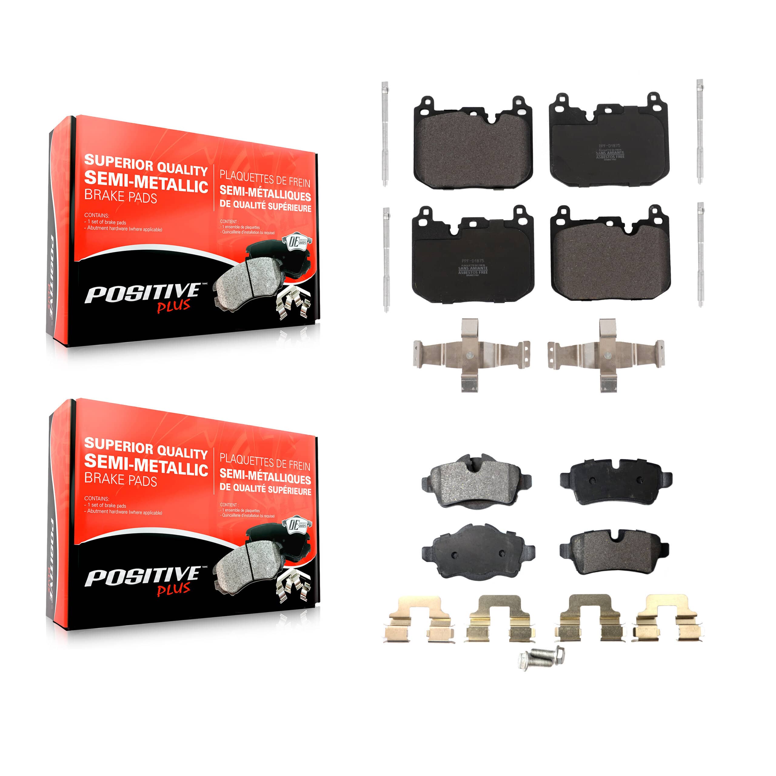 Positive Plus - KPF-100652 - Front and Rear Disc Brake Pad Kits