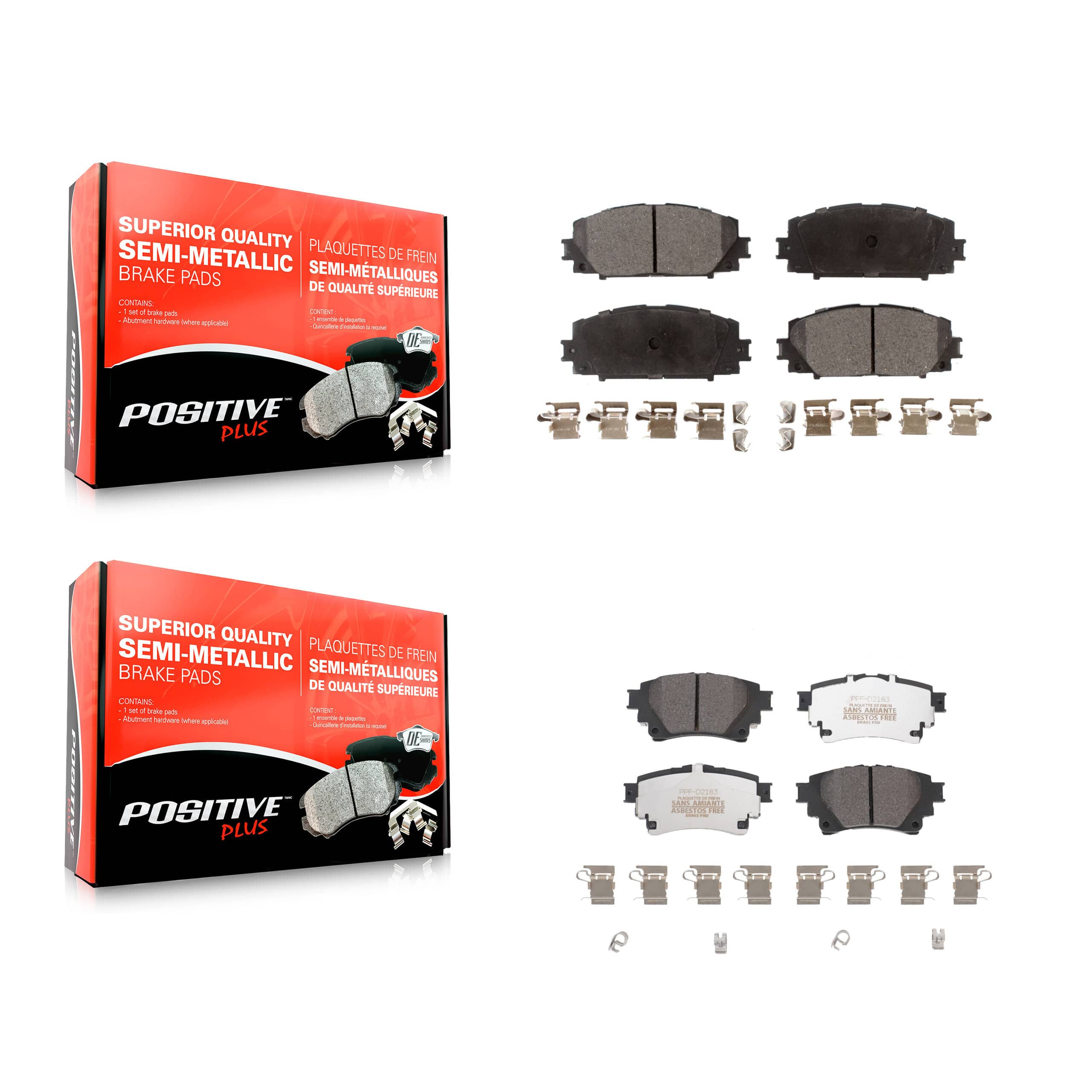 Positive Plus - KPF-100661 - Front and Rear Disc Brake Pad Kits