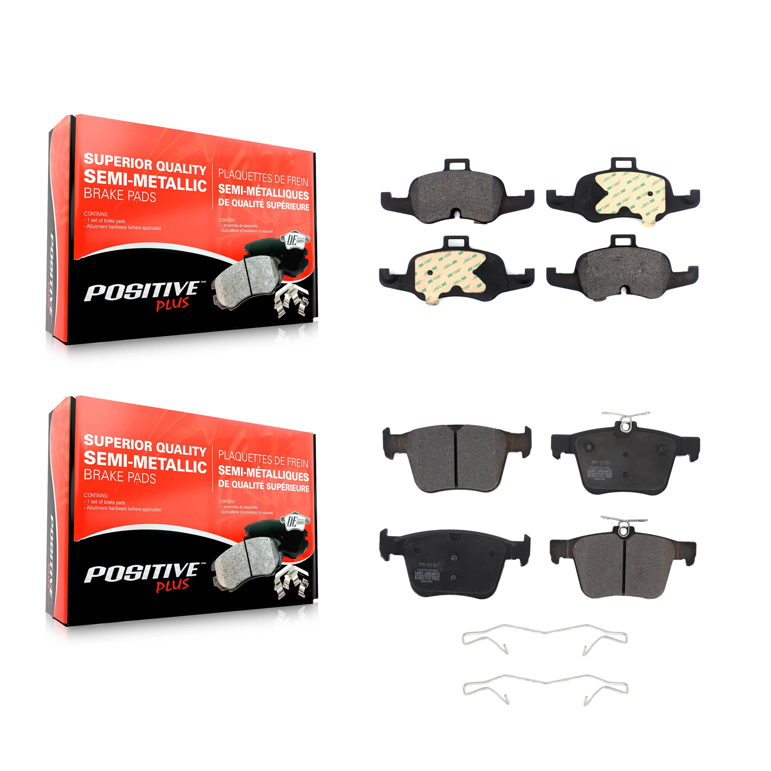 Positive Plus - KPF-100666 - Front and Rear Disc Brake Pad Kits