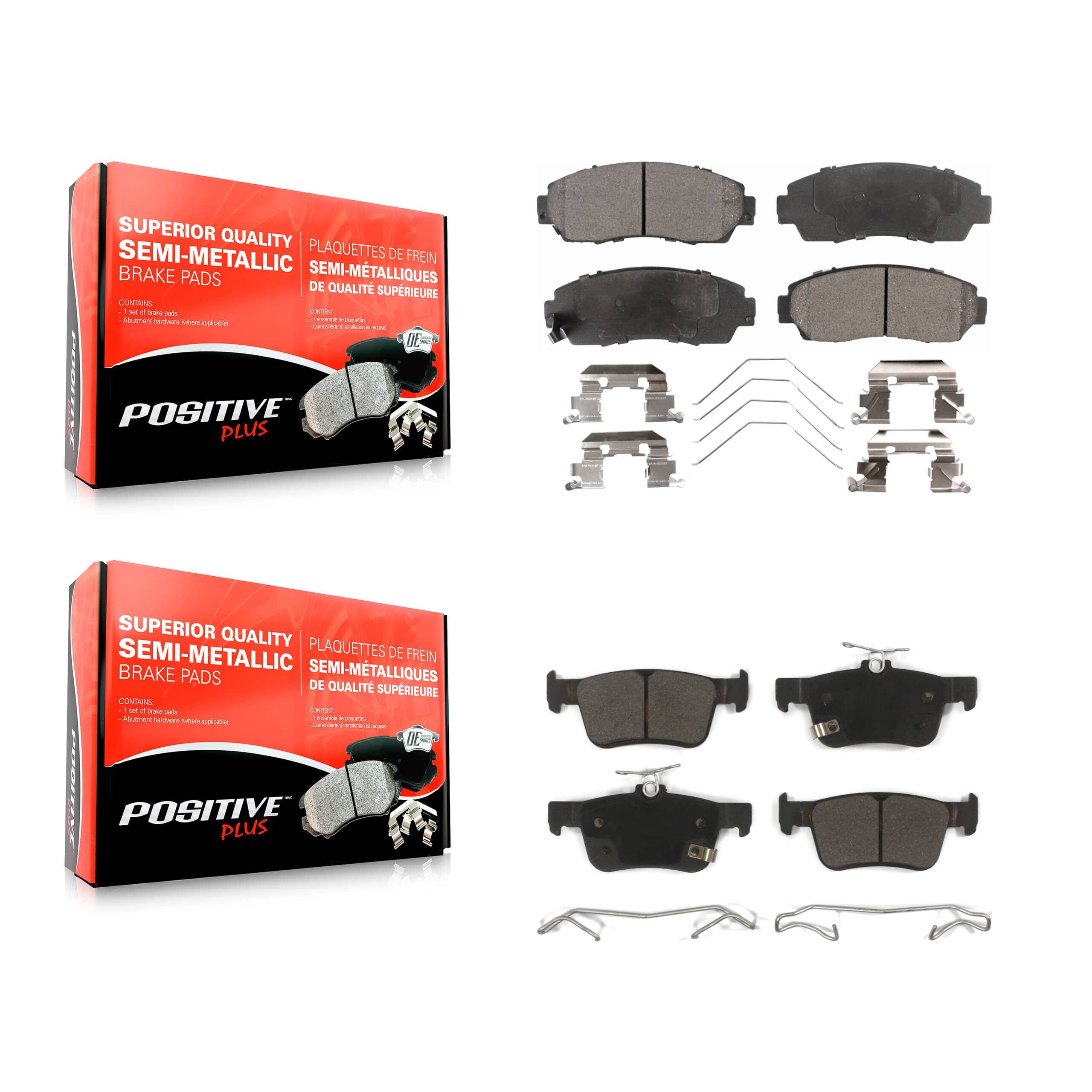 Positive Plus - KPF-100669 - Front and Rear Disc Brake Pad Kits