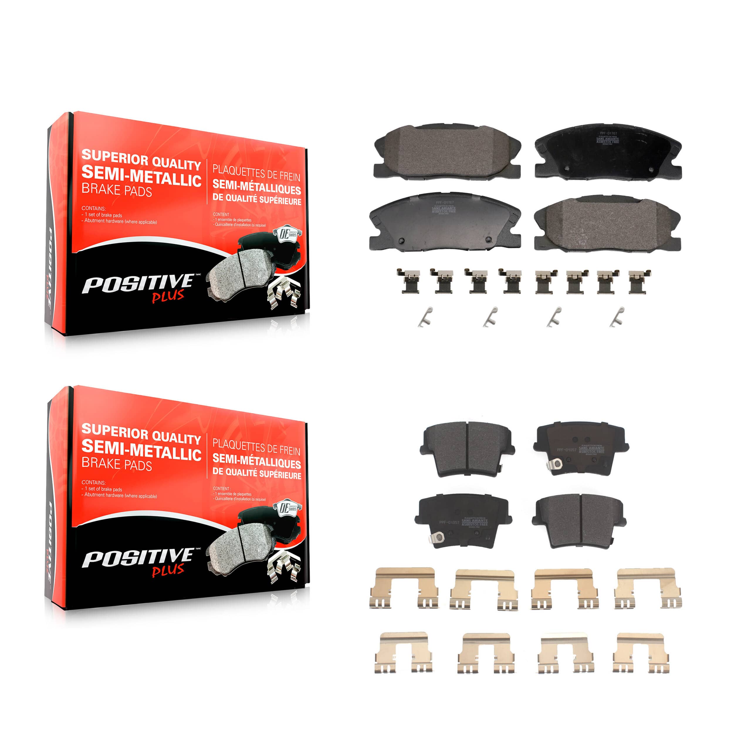 Positive Plus - KPF-100690 - Front and Rear Disc Brake Pad Kits