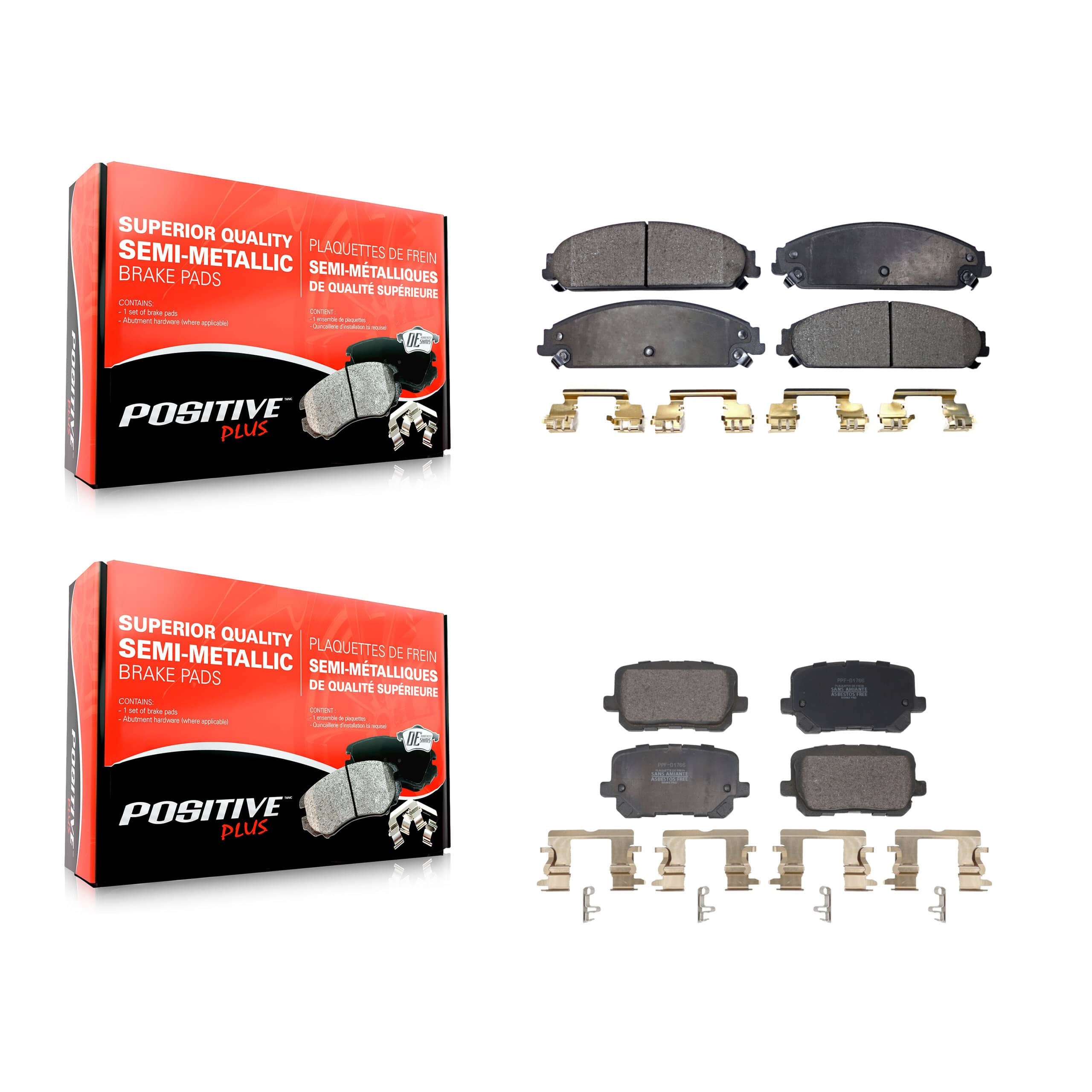 Positive Plus - KPF-100691 - Front and Rear Disc Brake Pad Kits