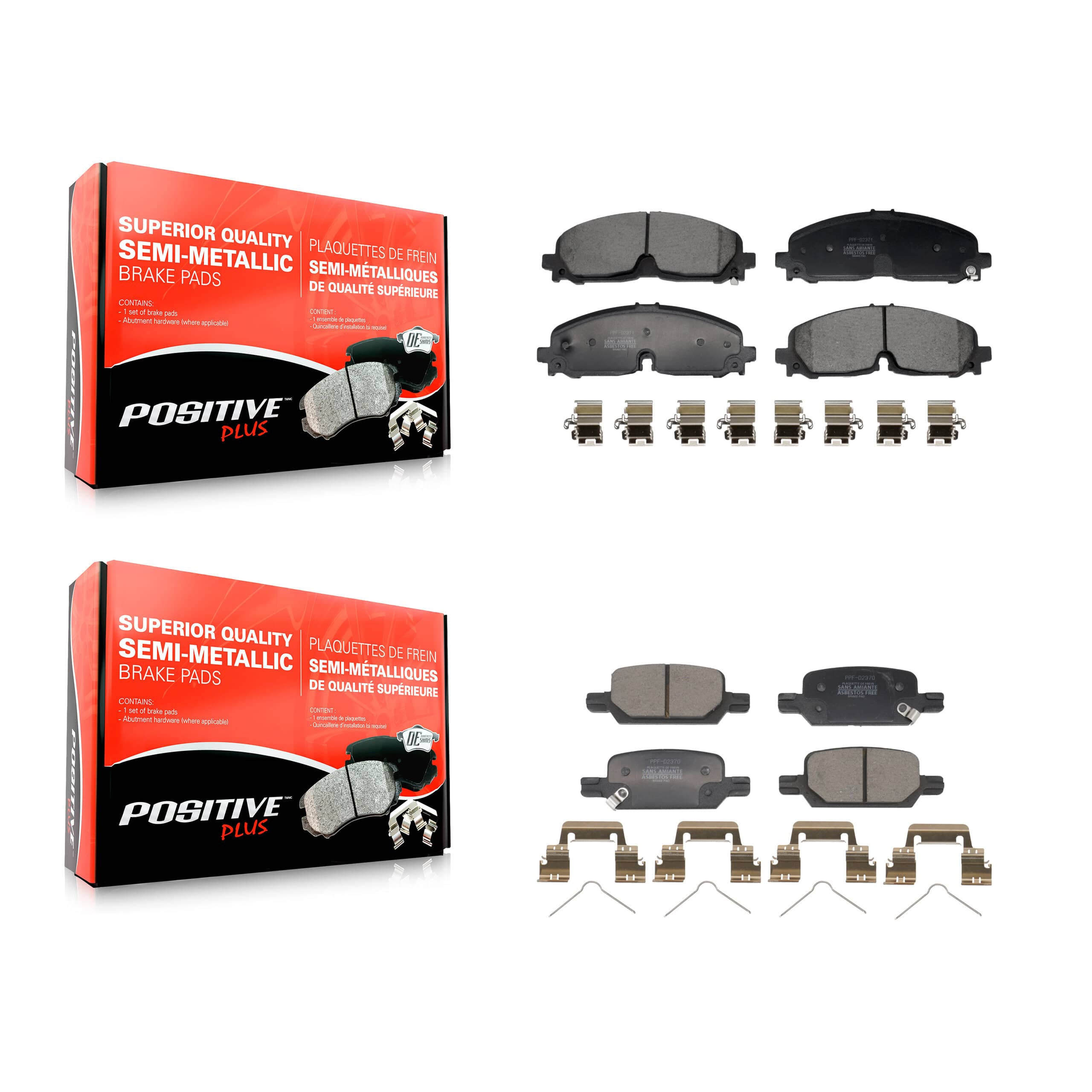 Positive Plus - KPF-100697 - Front and Rear Disc Brake Pad Kits