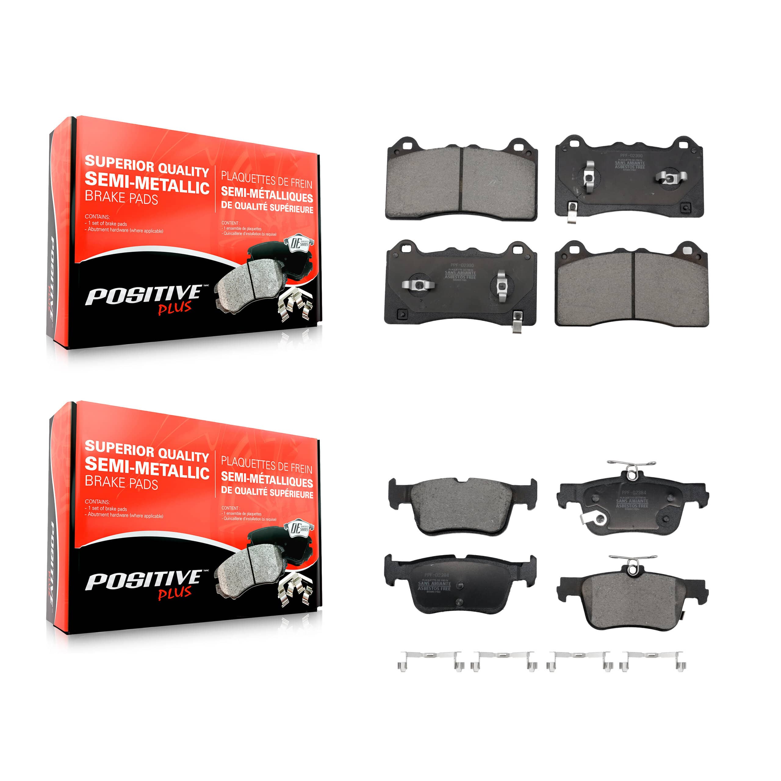 Positive Plus - KPF-100699 - Front and Rear Disc Brake Pad Kits