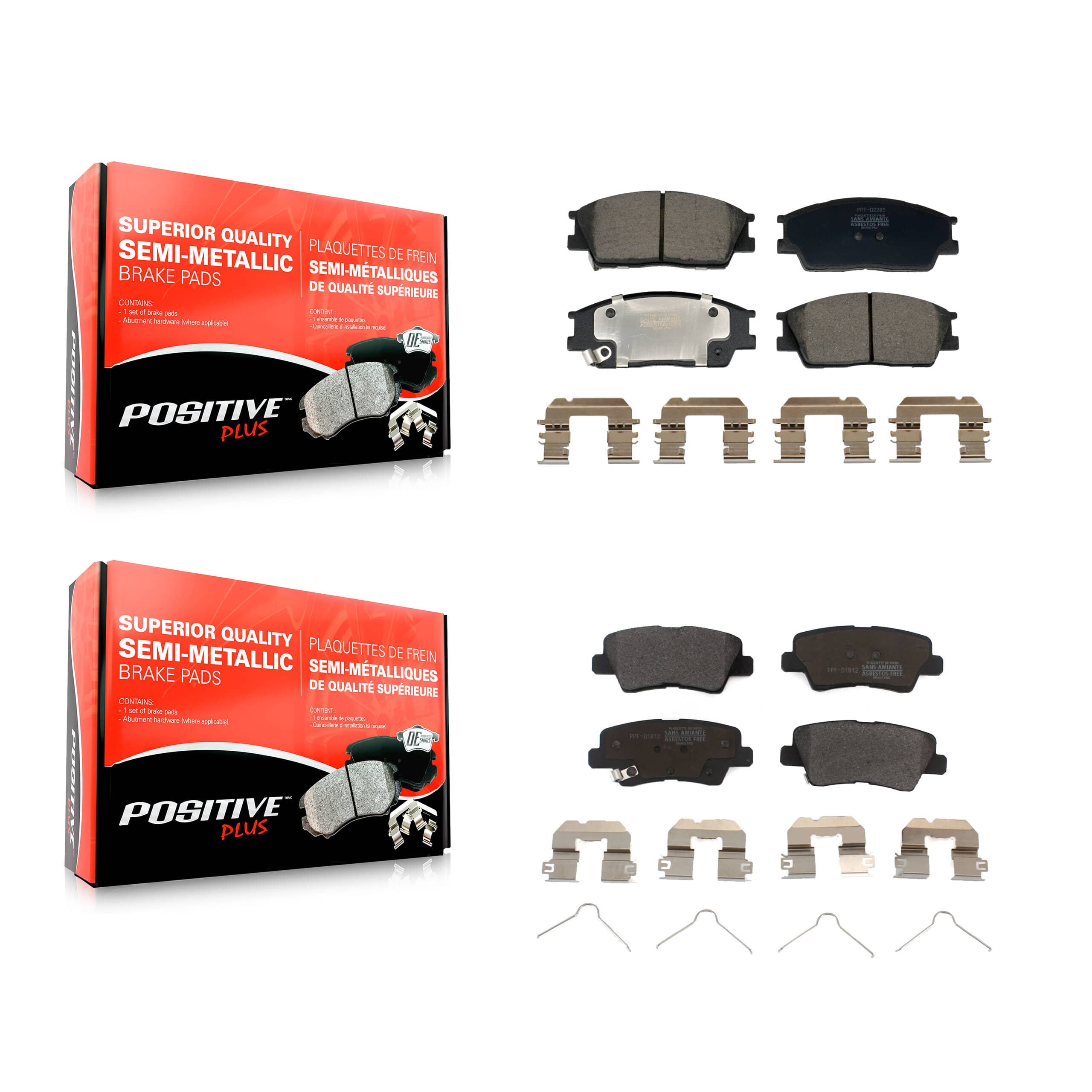 Positive Plus - KPF-100700 - Front and Rear Disc Brake Pad Kits