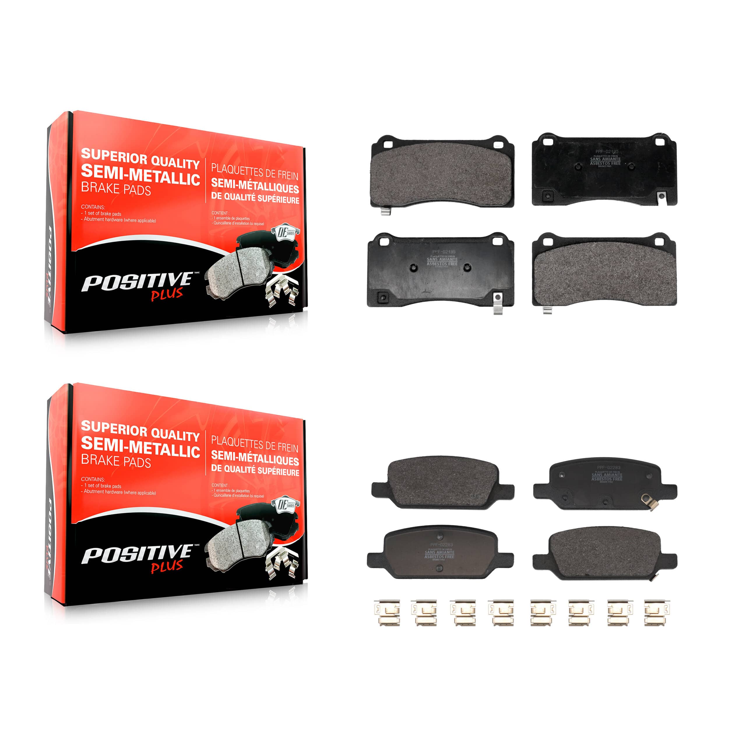 Positive Plus - KPF-100703 - Front and Rear Disc Brake Pad Kits