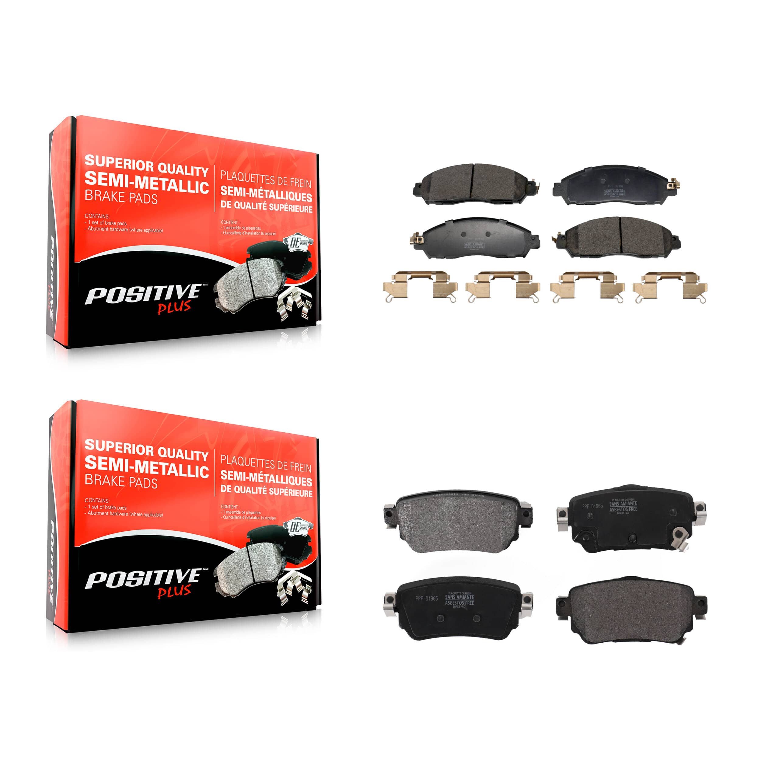 Positive Plus - KPF-100706 - Front and Rear Disc Brake Pad Kits