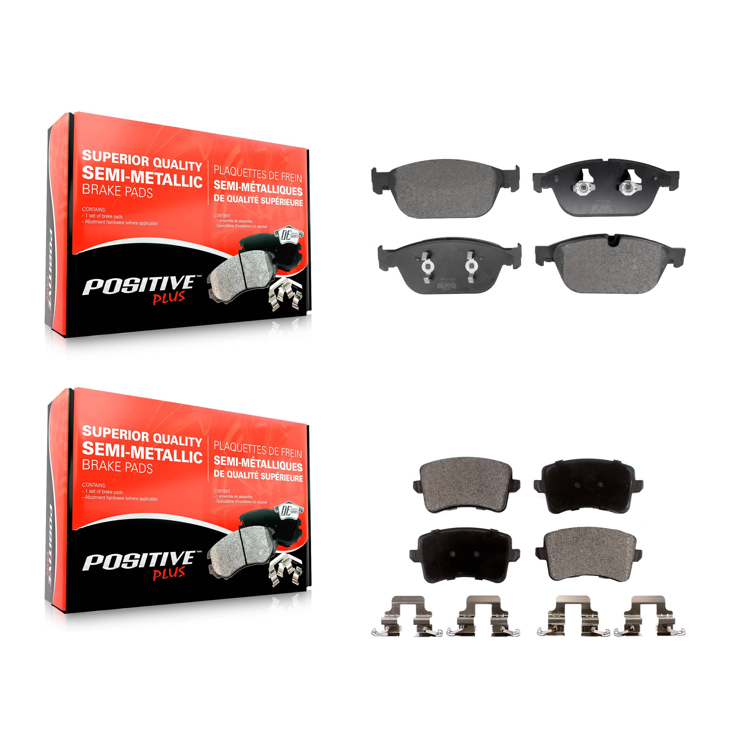 Positive Plus - KPF-100710 - Front and Rear Disc Brake Pad Kits