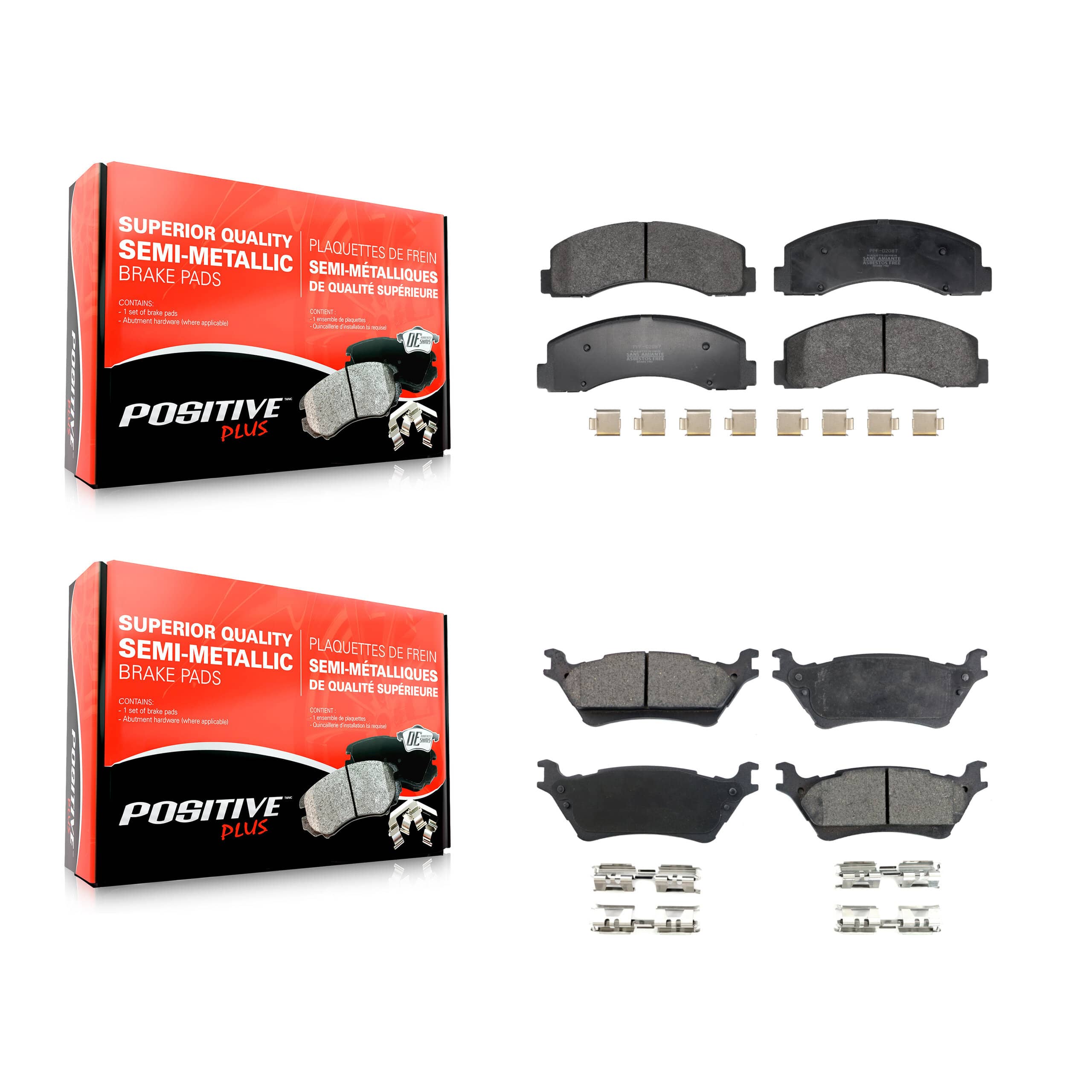 Positive Plus - KPF-100720 - Front and Rear Disc Brake Pad Kits