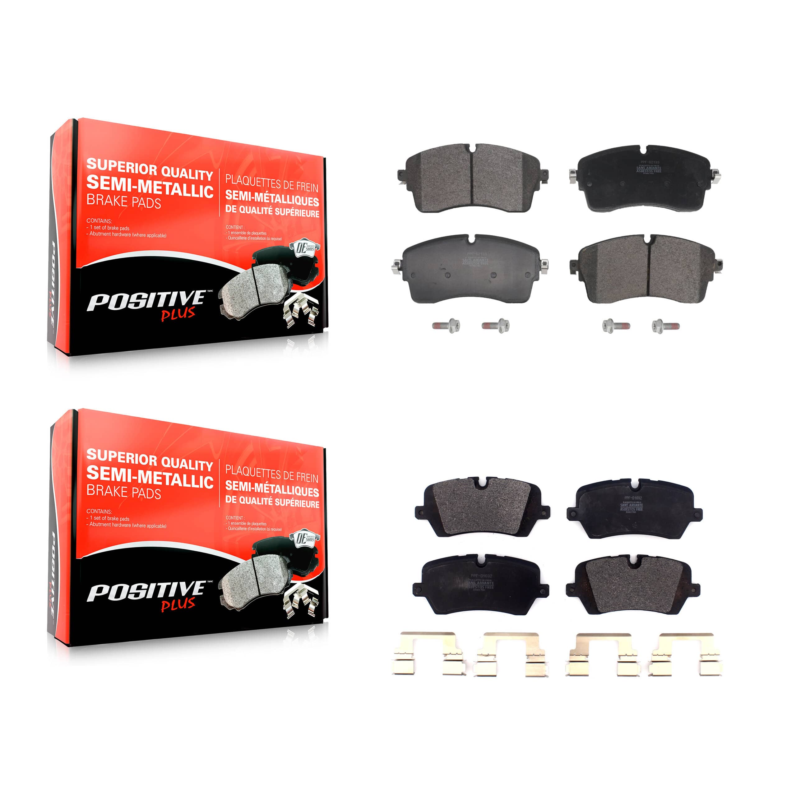 Positive Plus - KPF-100733 - Front and Rear Disc Brake Pad Kits