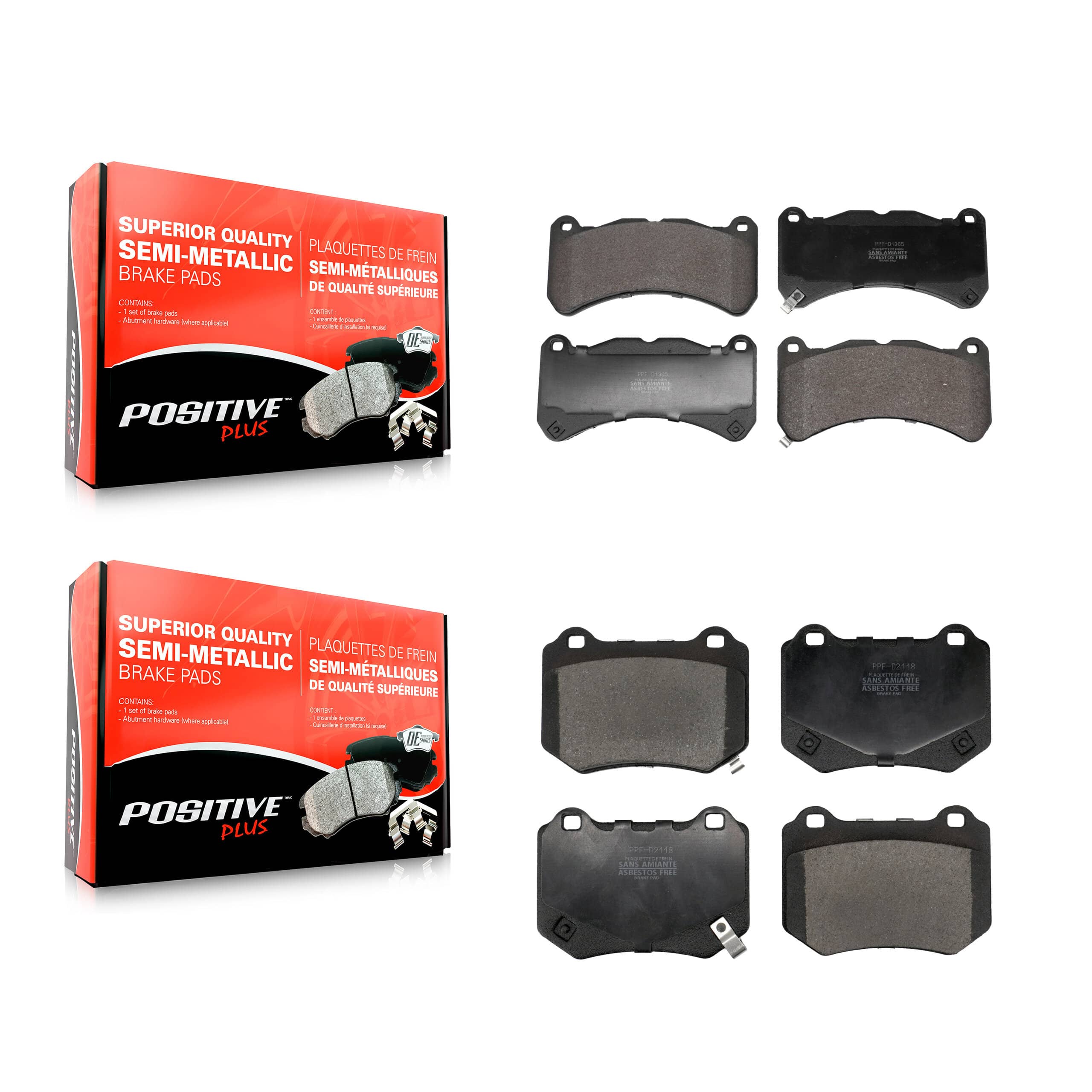 Positive Plus - KPF-100738 - Front and Rear Disc Brake Pad Kits