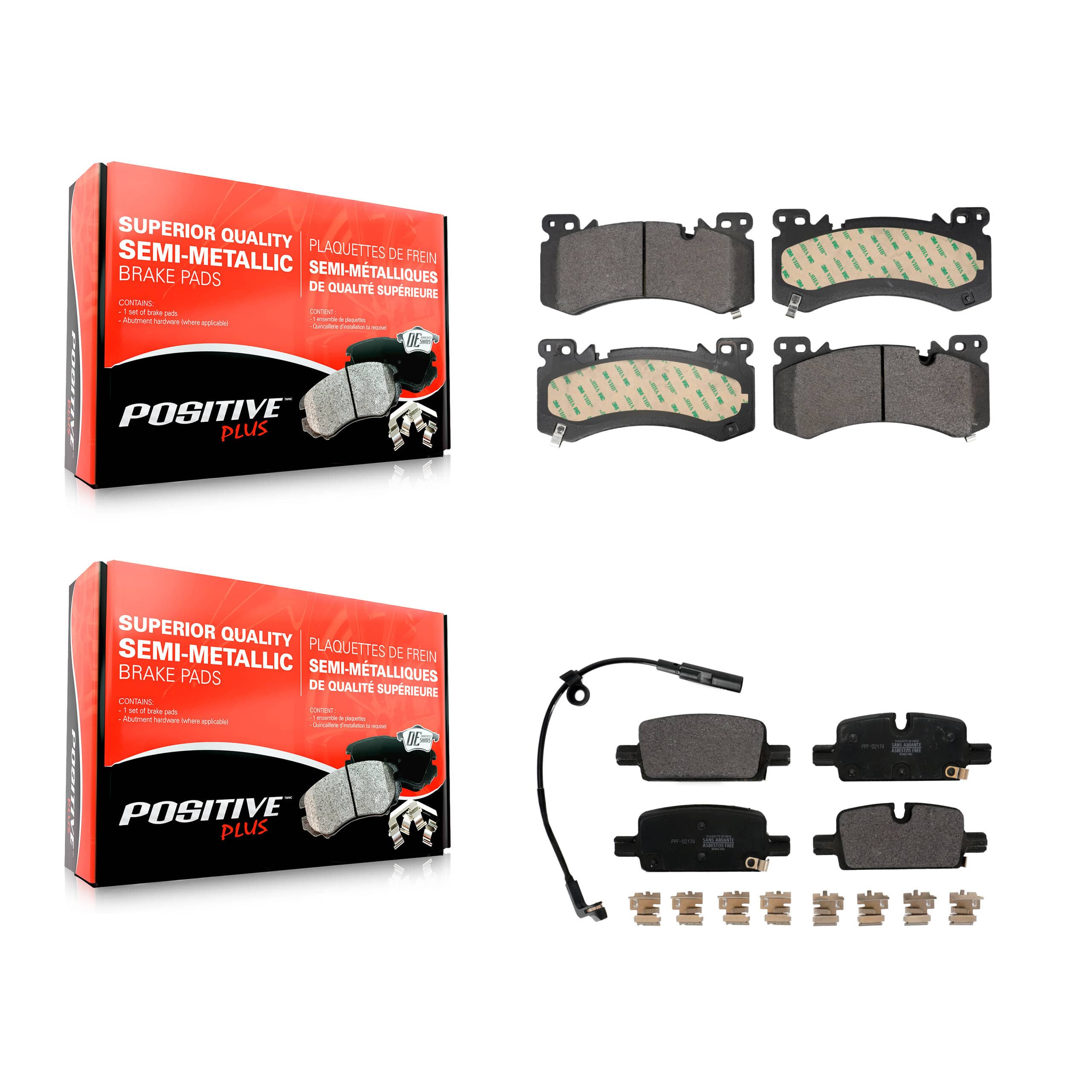 Positive Plus - KPF-100742 - Front and Rear Disc Brake Pad Kits