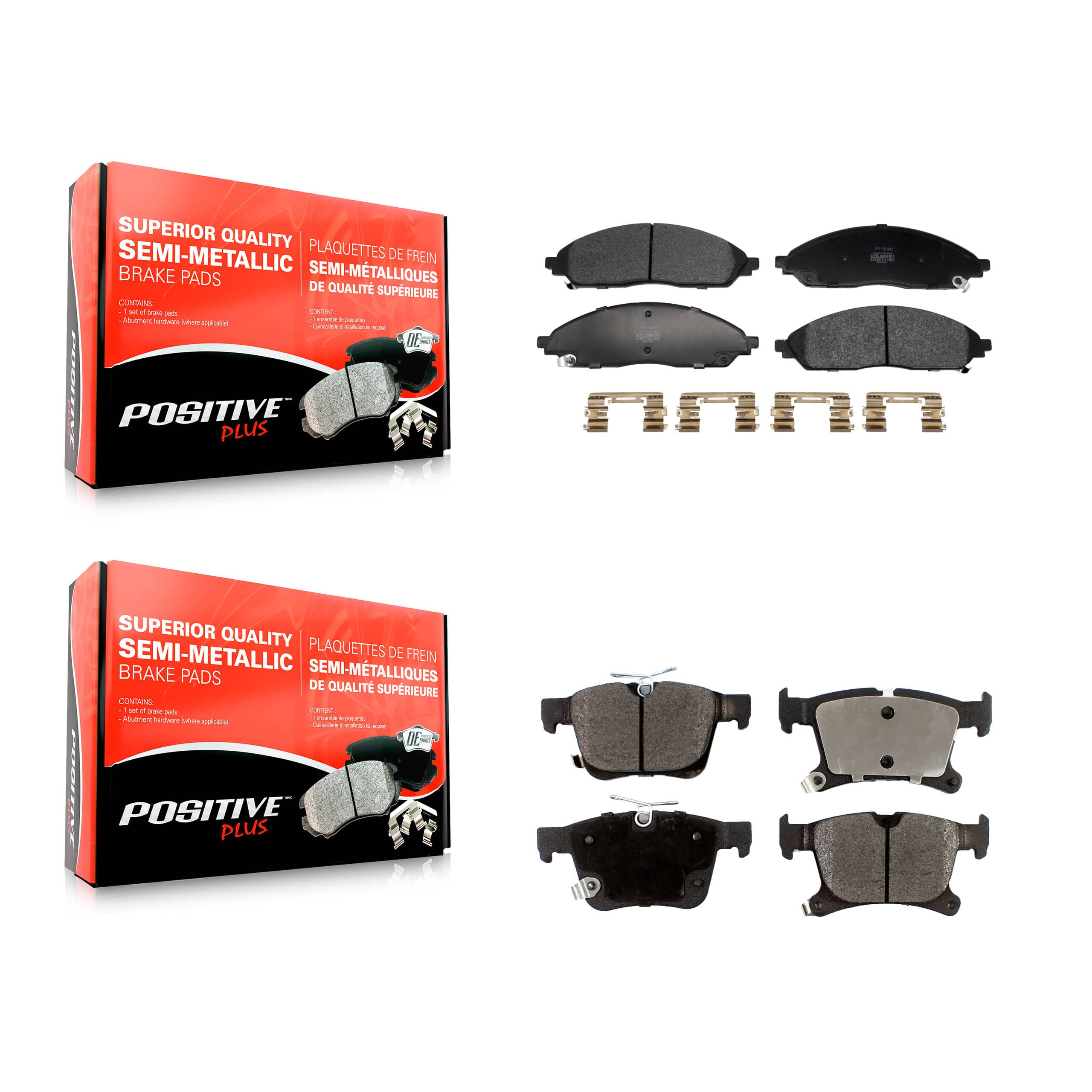 Positive Plus - KPF-100750 - Front and Rear Disc Brake Pad Kits