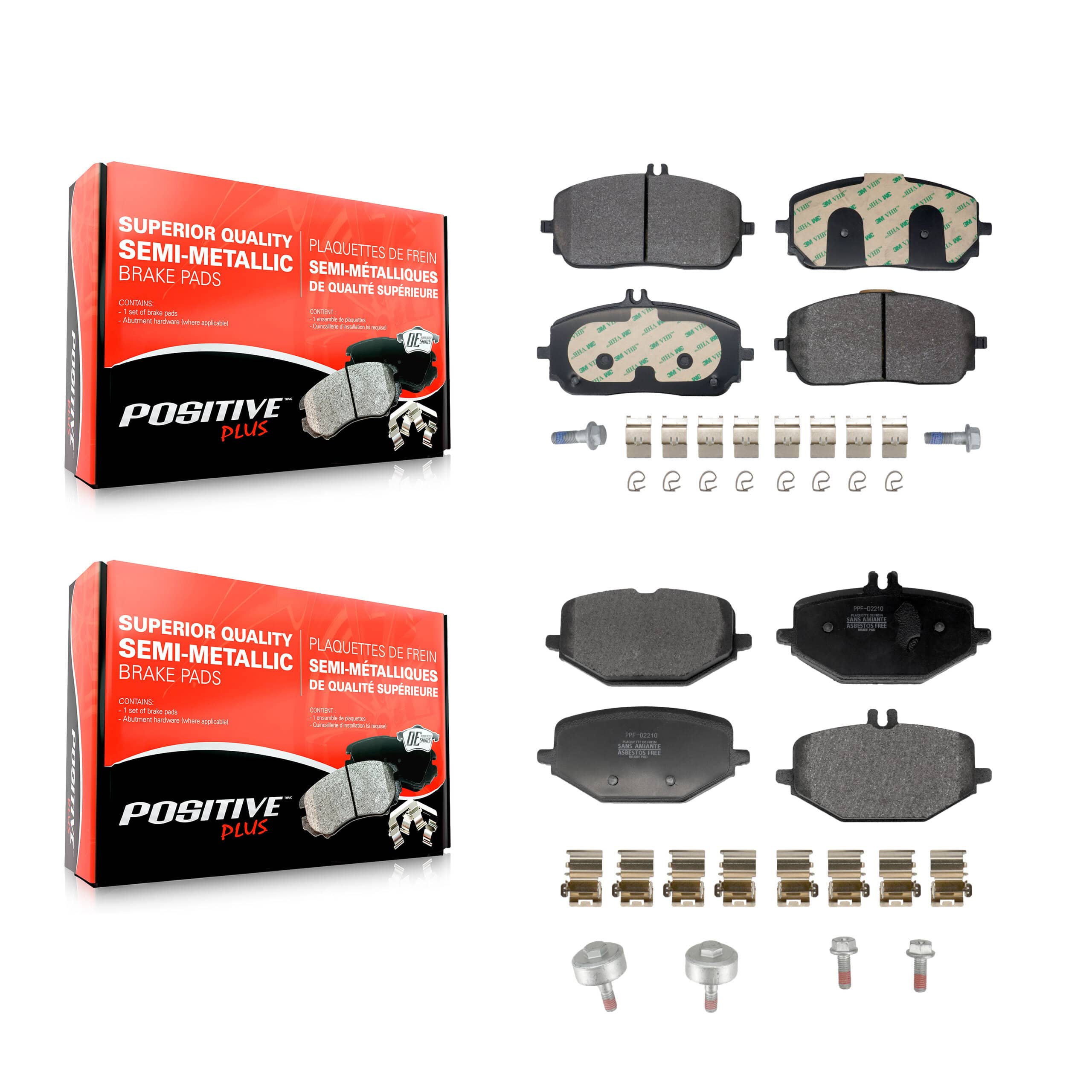 Positive Plus - KPF-100757 - Front and Rear Disc Brake Pad Kits