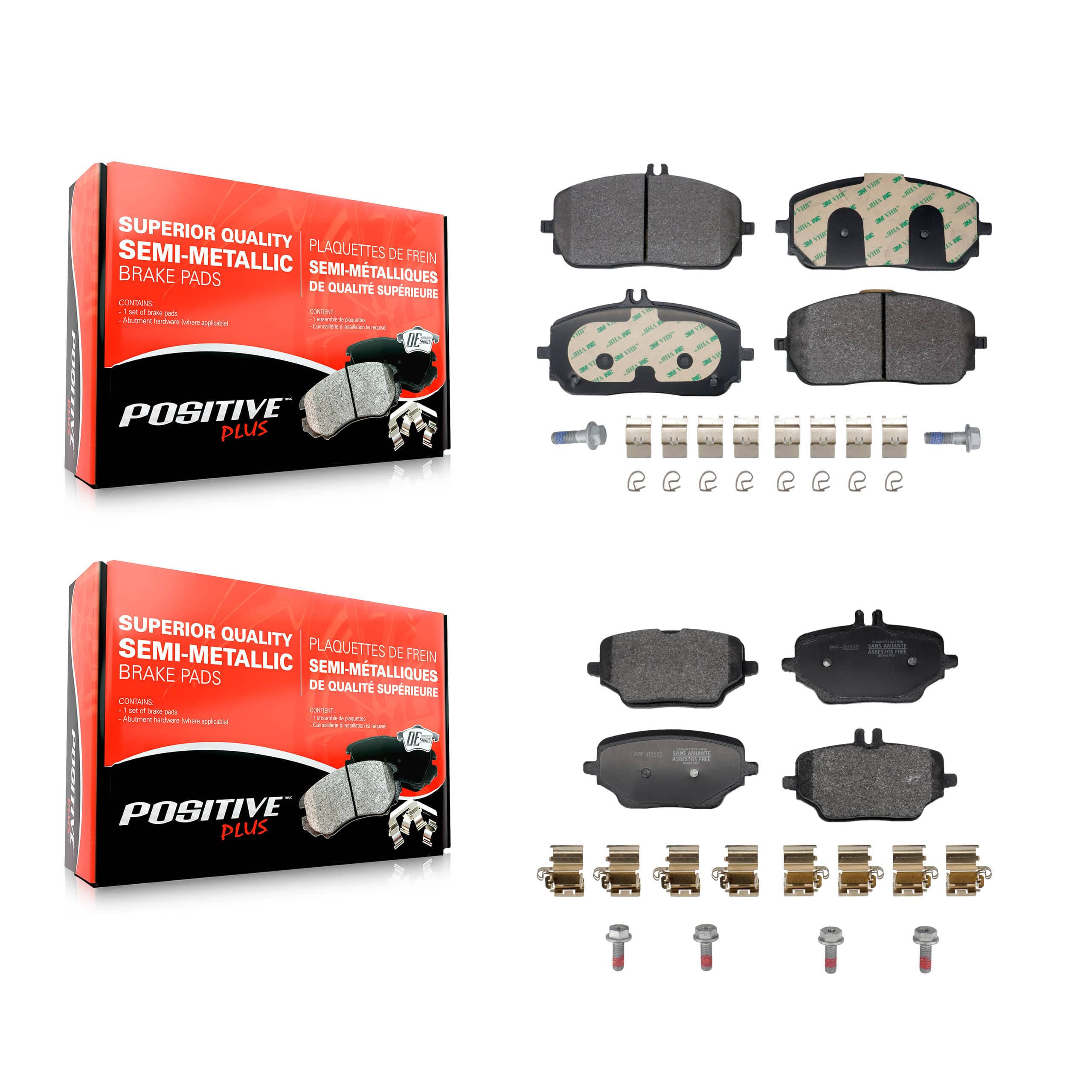 Positive Plus - KPF-100758 - Front and Rear Disc Brake Pad Kits
