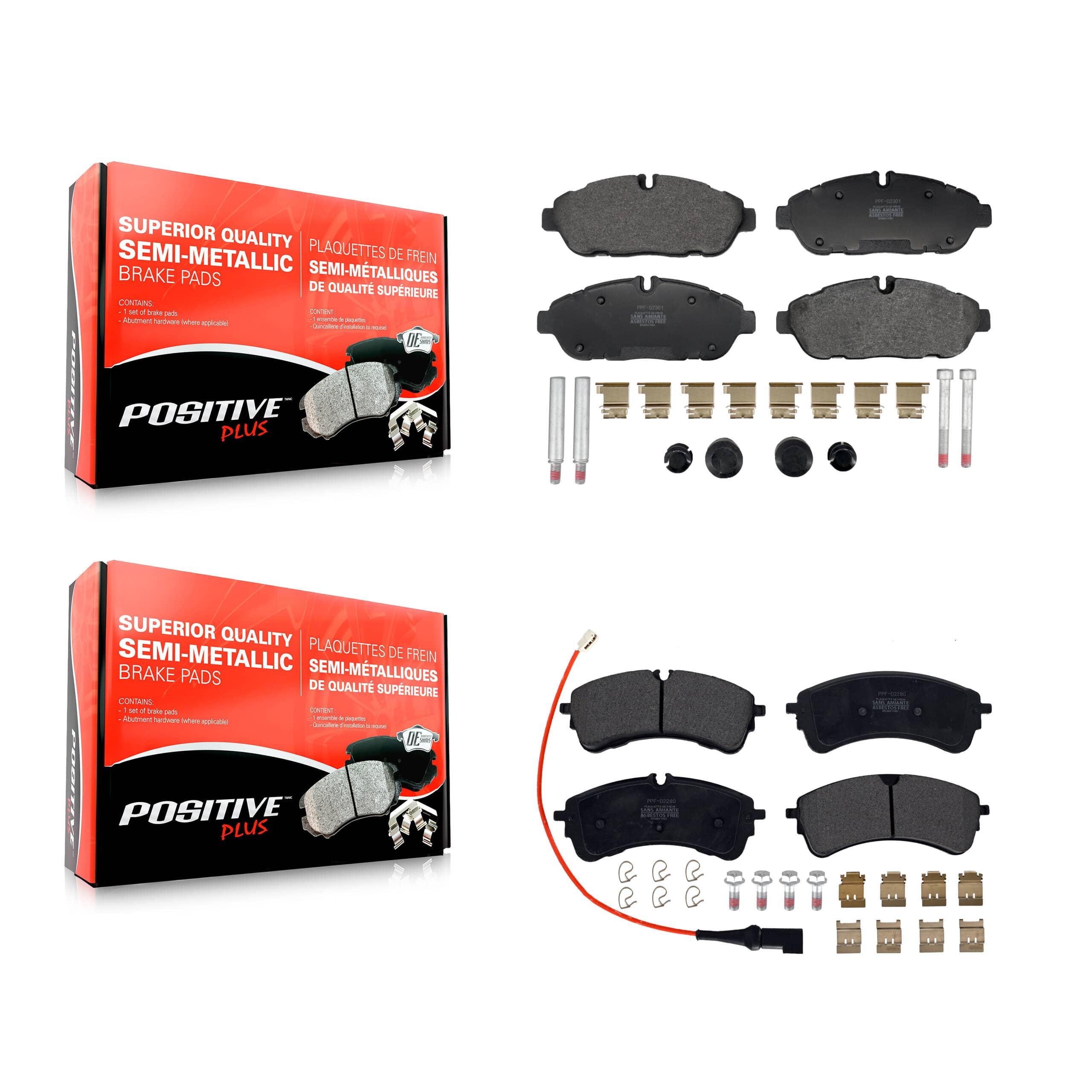 Positive Plus - KPF-100762 - Front and Rear Disc Brake Pad Kits