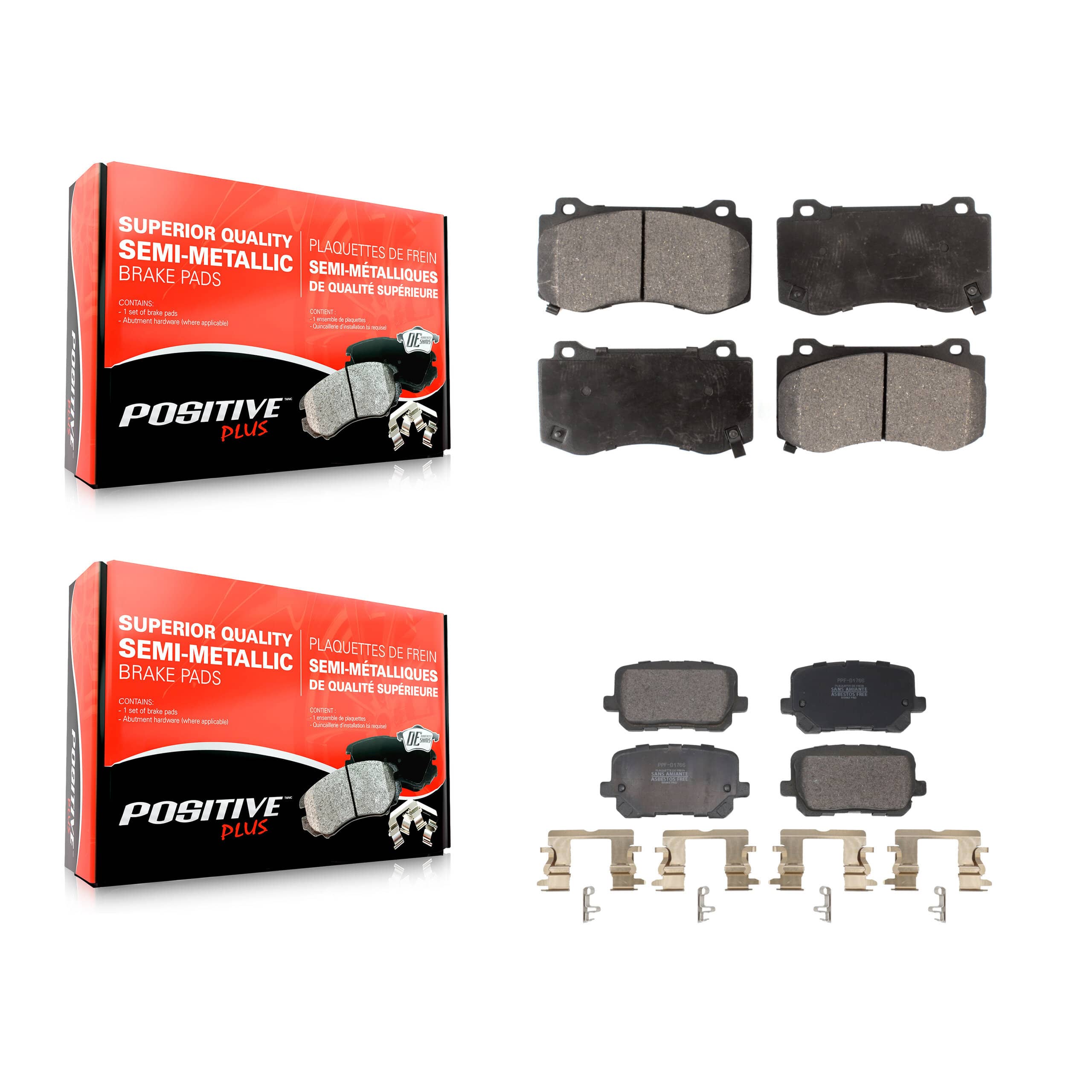 Positive Plus - KPF-100764 - Front and Rear Disc Brake Pad Kits