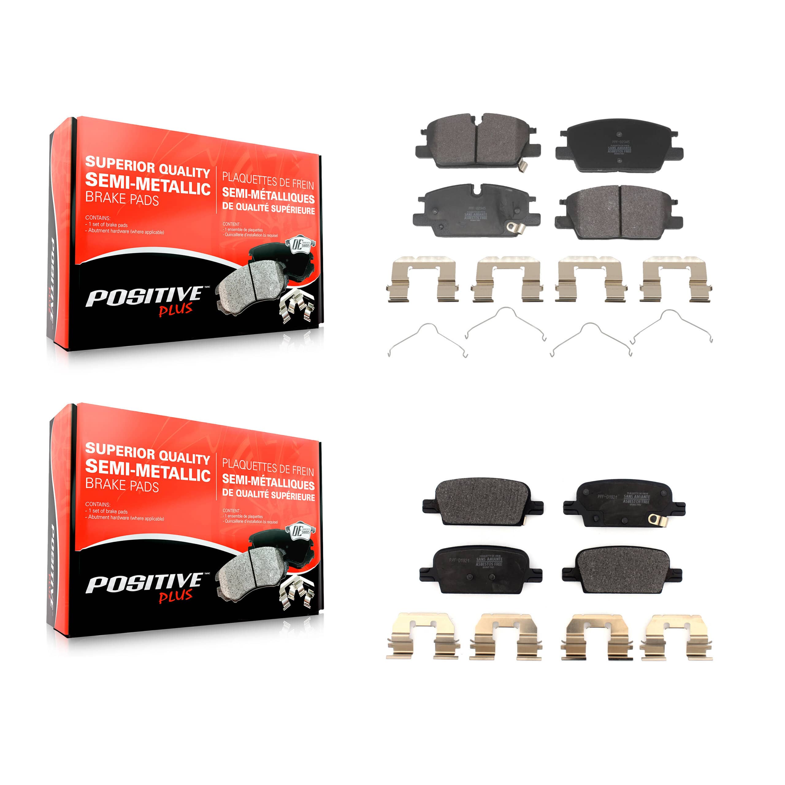 Positive Plus - KPF-100768 - Front and Rear Disc Brake Pad Kits
