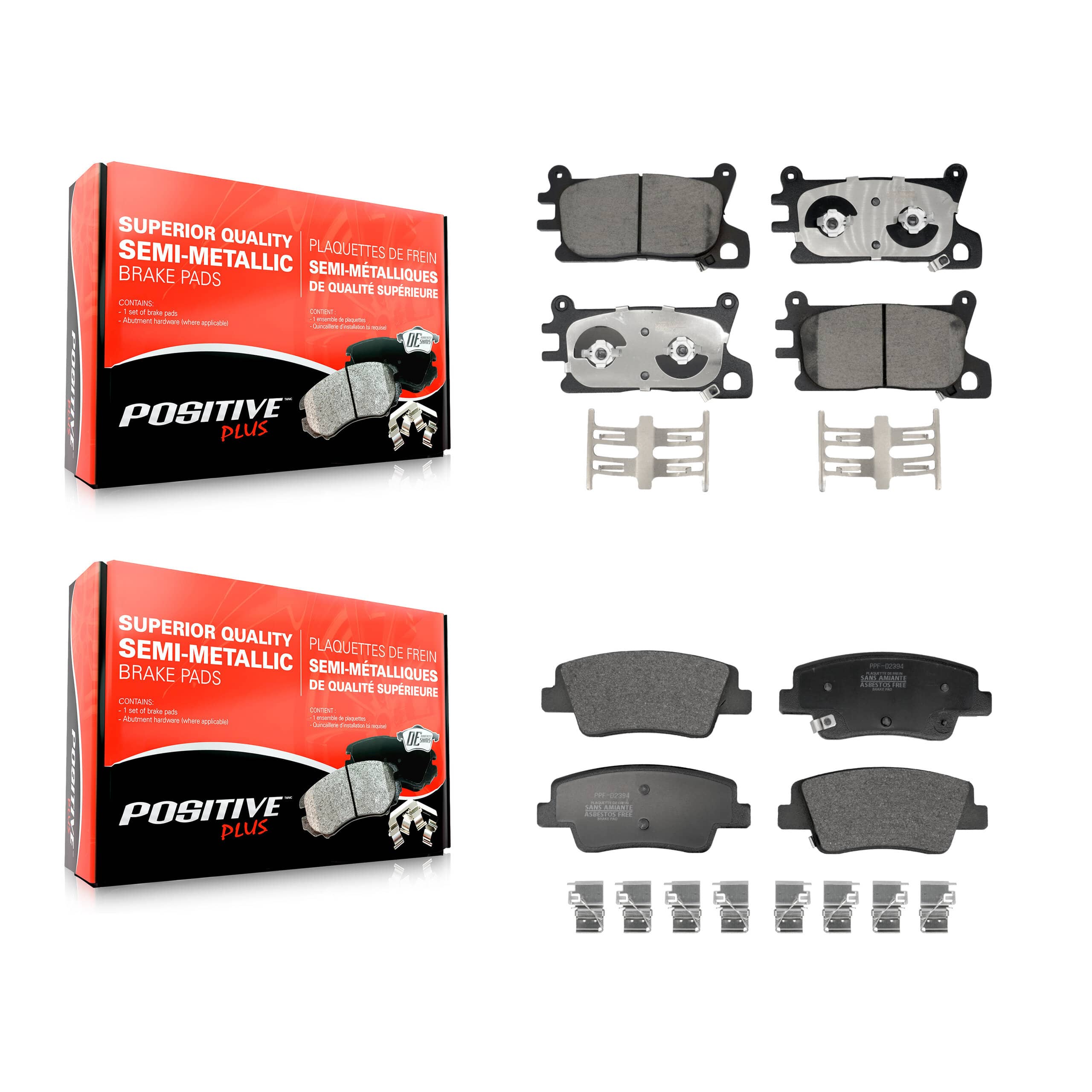 Positive Plus - KPF-100771 - Front and Rear Disc Brake Pad Kits