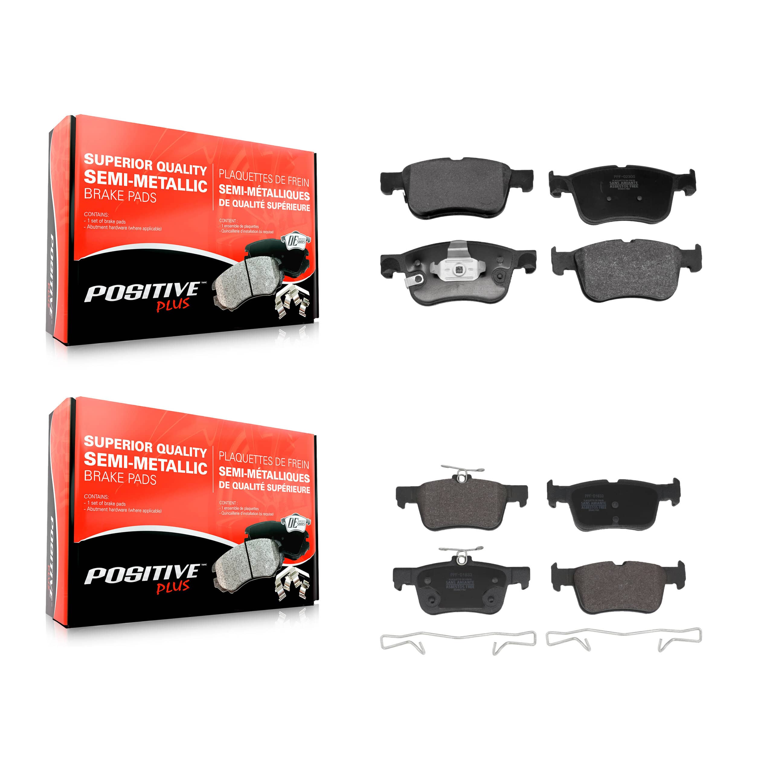 Positive Plus - KPF-100774 - Front and Rear Disc Brake Pad Kits