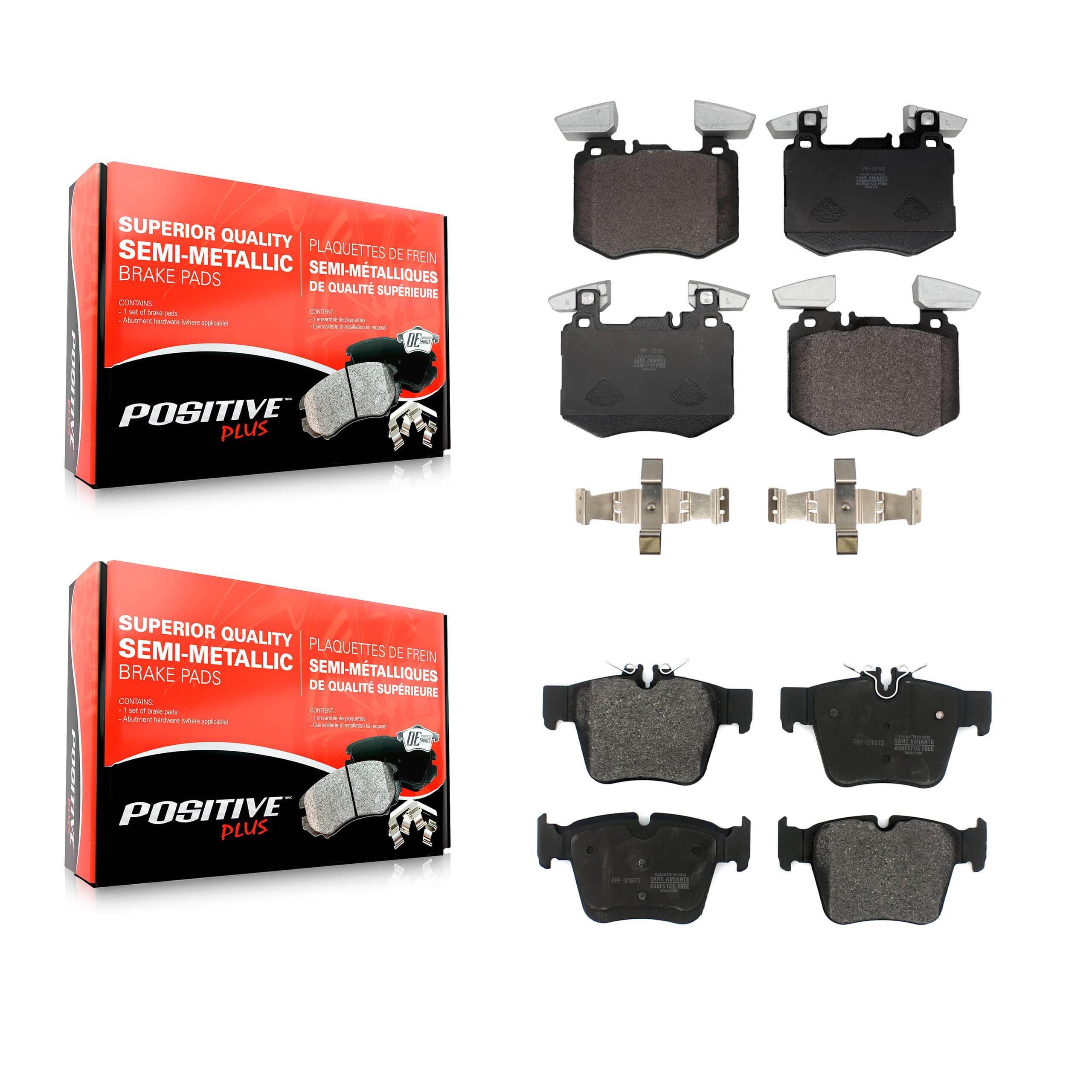 Positive Plus - KPF-100782 - Front and Rear Disc Brake Pad Kits